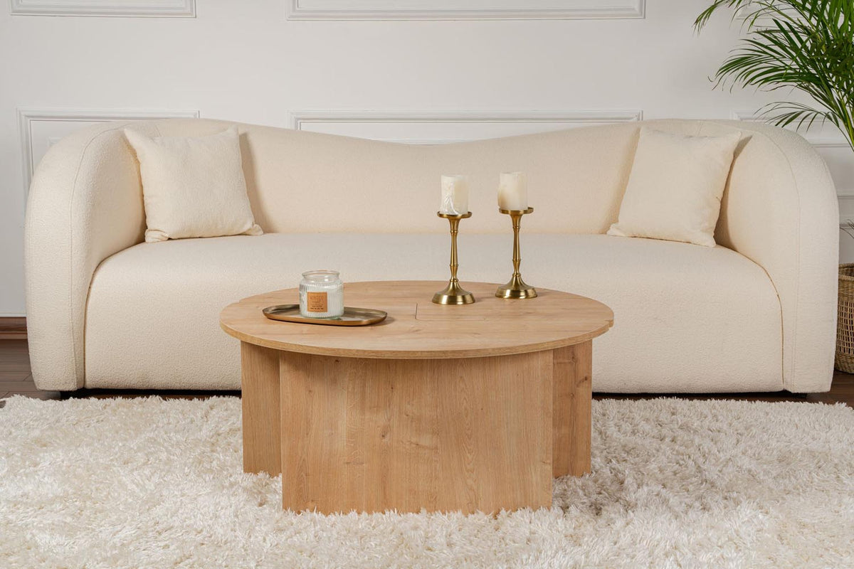 Moira Sofatisch - Eiche in Eiche präsentiert im Onlineshop von KAQTU Design AG. Couchtisch ist von Nordure