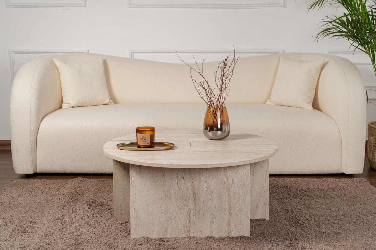 Moira Sofatisch - Travertin in Travertin präsentiert im Onlineshop von KAQTU Design AG. Couchtisch ist von Nordure