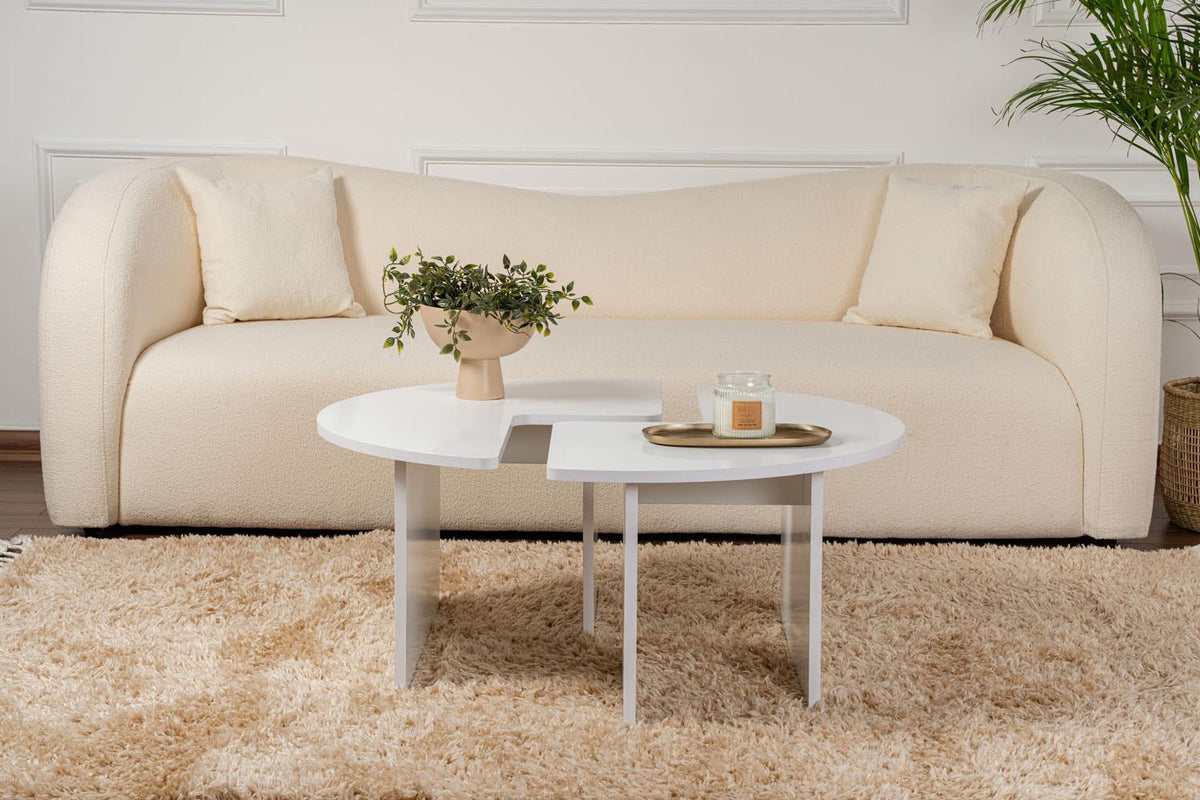Moira Sofatisch - Natürliches Weiss in Natürliches Weiss präsentiert im Onlineshop von KAQTU Design AG. Couchtisch ist von Nordure
