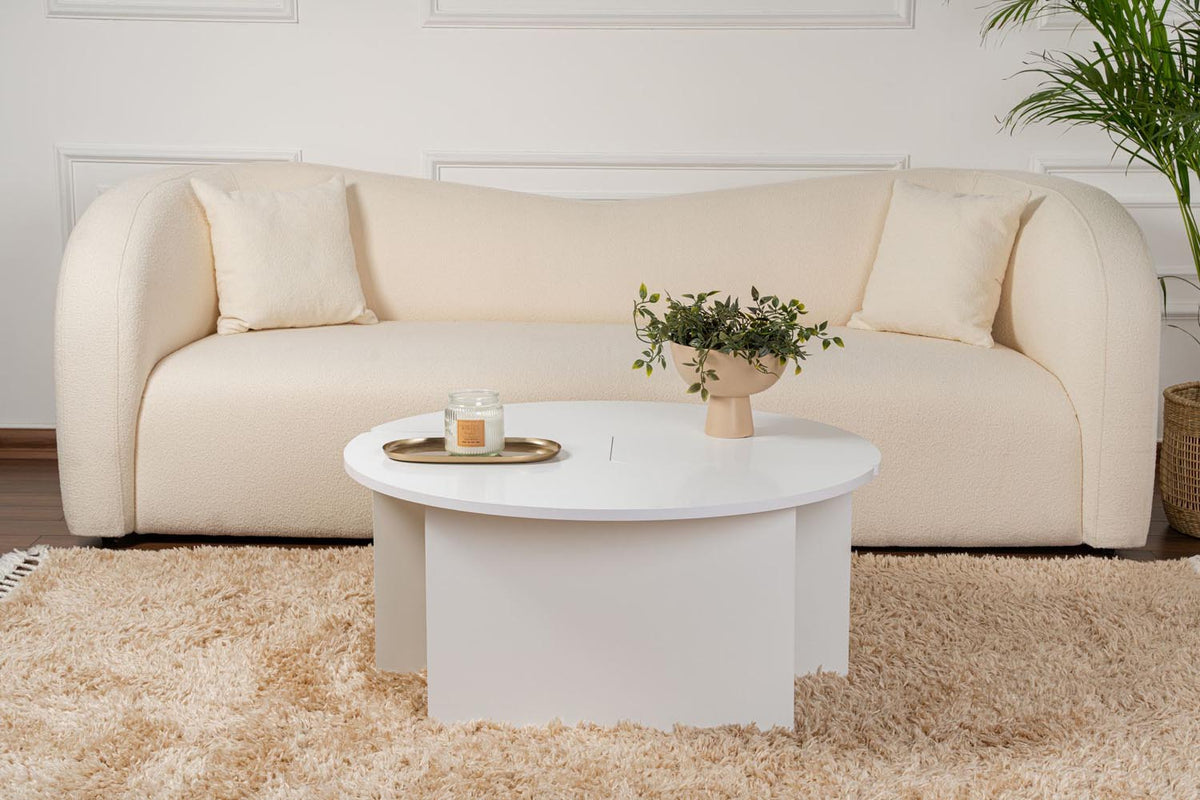 Moira Sofatisch - Natürliches Weiss in Natürliches Weiss präsentiert im Onlineshop von KAQTU Design AG. Couchtisch ist von Nordure