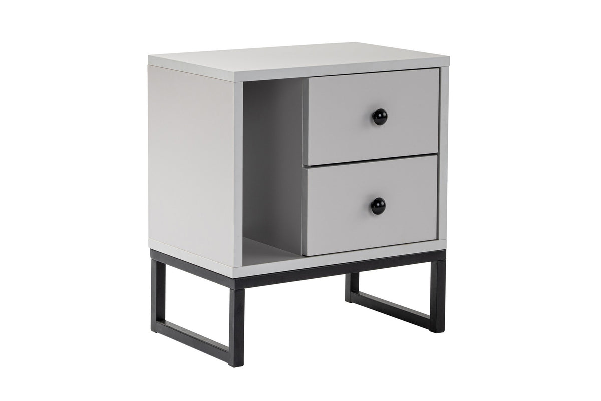 Glimmer Nachttisch - Grau Schwarz in Grau Schwarz präsentiert im Onlineshop von KAQTU Design AG. Nachttisch ist von Nordure