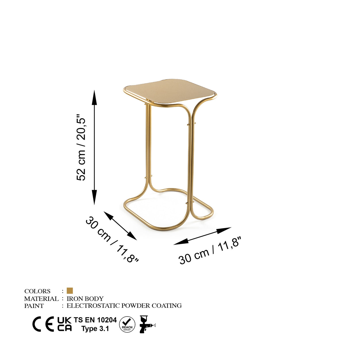 Shb Sofatisch - Gold in Gold präsentiert im Onlineshop von KAQTU Design AG. Beistelltisch ist von Hanah Home