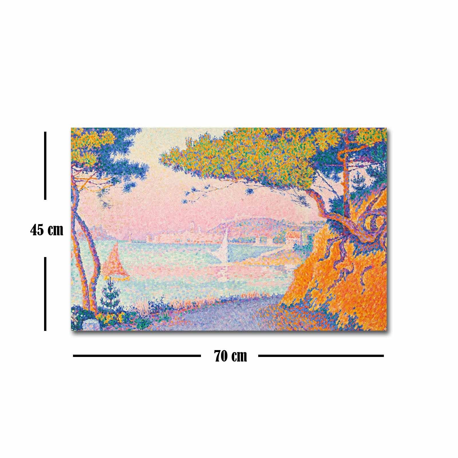 Erleben Sie die faszinierende Kunst von Paul Signac mit dem Leinwandbild "Gulf Juan". Verleihen Sie Ihrem Raum Eleganz und Stil.