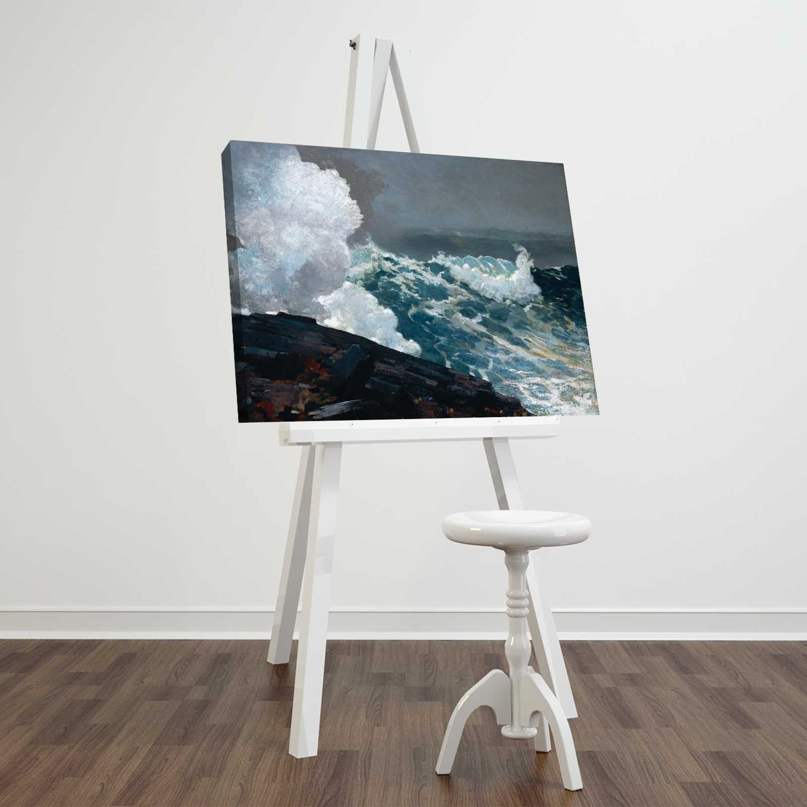 Erleben Sie die beeindruckende Kunst von Thomas Moran auf hochwertiger Wildleder-Leinwand. Verwandeln Sie Ihr Zuhause mit diesem eleganten, mehrfarbigen Meisterwerk von Wallity.