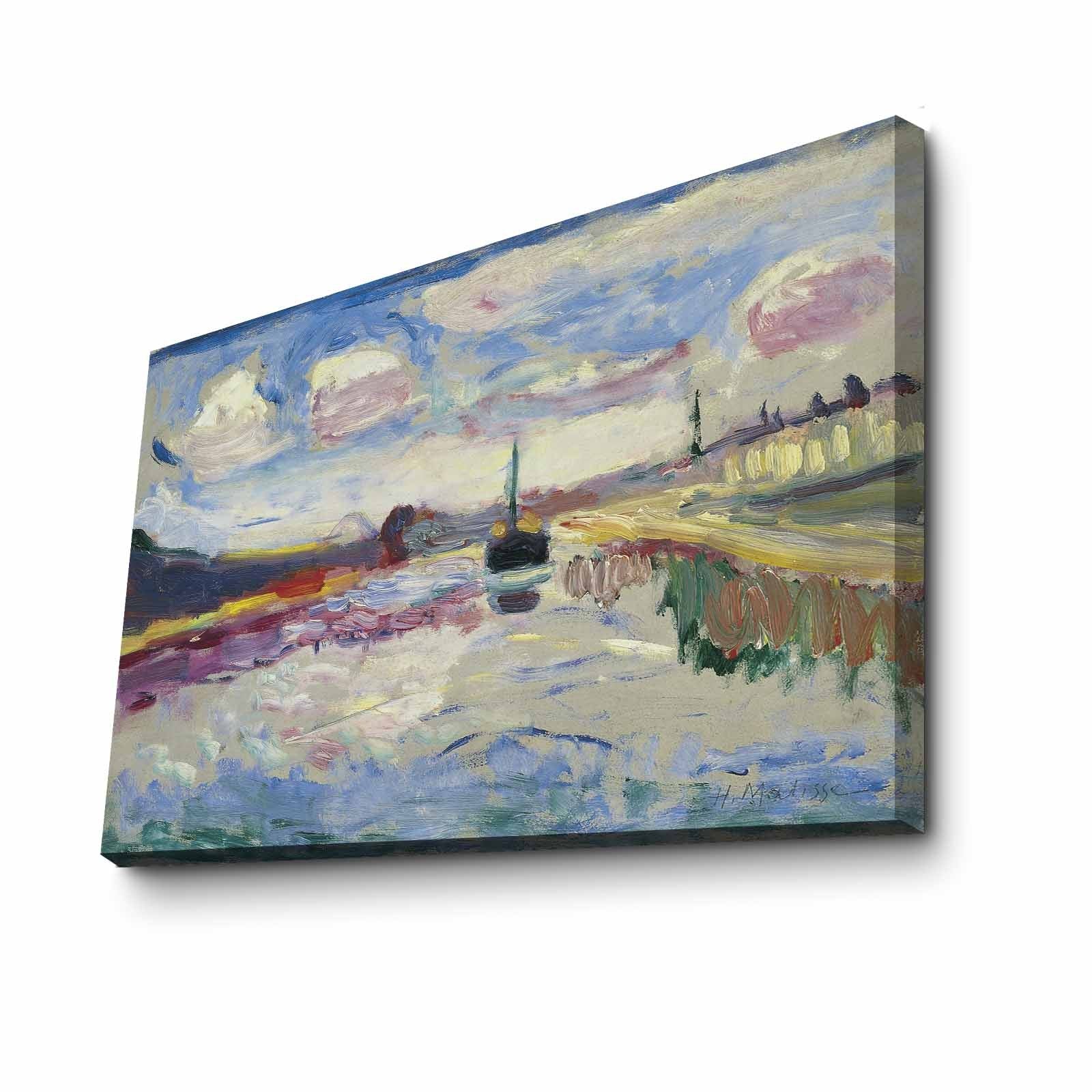 Bringen Sie mit dem Canal du Midi von Matisse lebendige Farben und zeitlose Eleganz in Ihr Zuhause – ein Meisterwerk auf hochwertiger Wildleder-Leinwand.