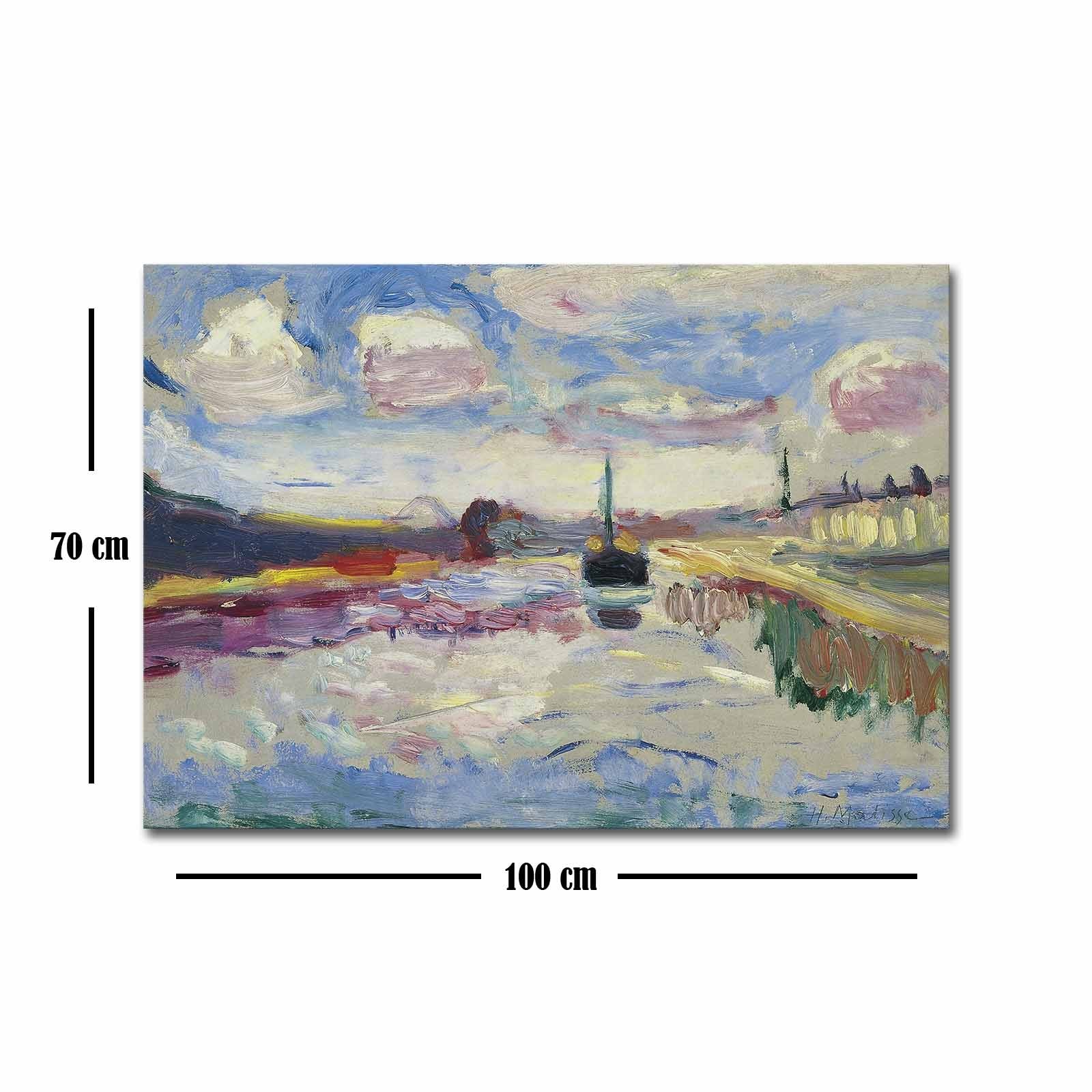 Verleihen Sie Ihrem Raum mit dem Canal du Midi von Matisse einen Hauch von Kunst und Stil – ein faszinierendes Leinwandbild aus edlem Wildleder.