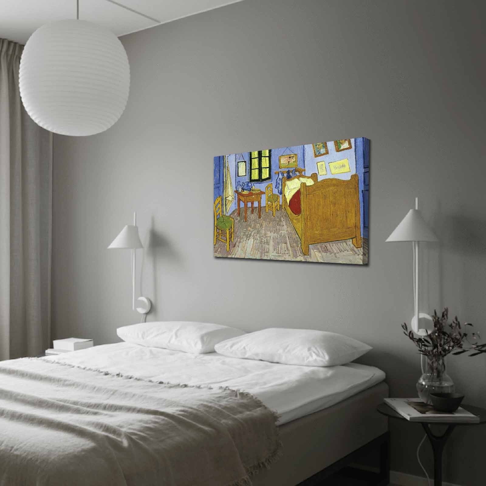 Verleihen Sie Ihrem Schlafzimmer mit dem mehrfarbigen Leinwandgemälde von Wallity, inspiriert von Van Gogh, einen Hauch von Kunst und Stil.