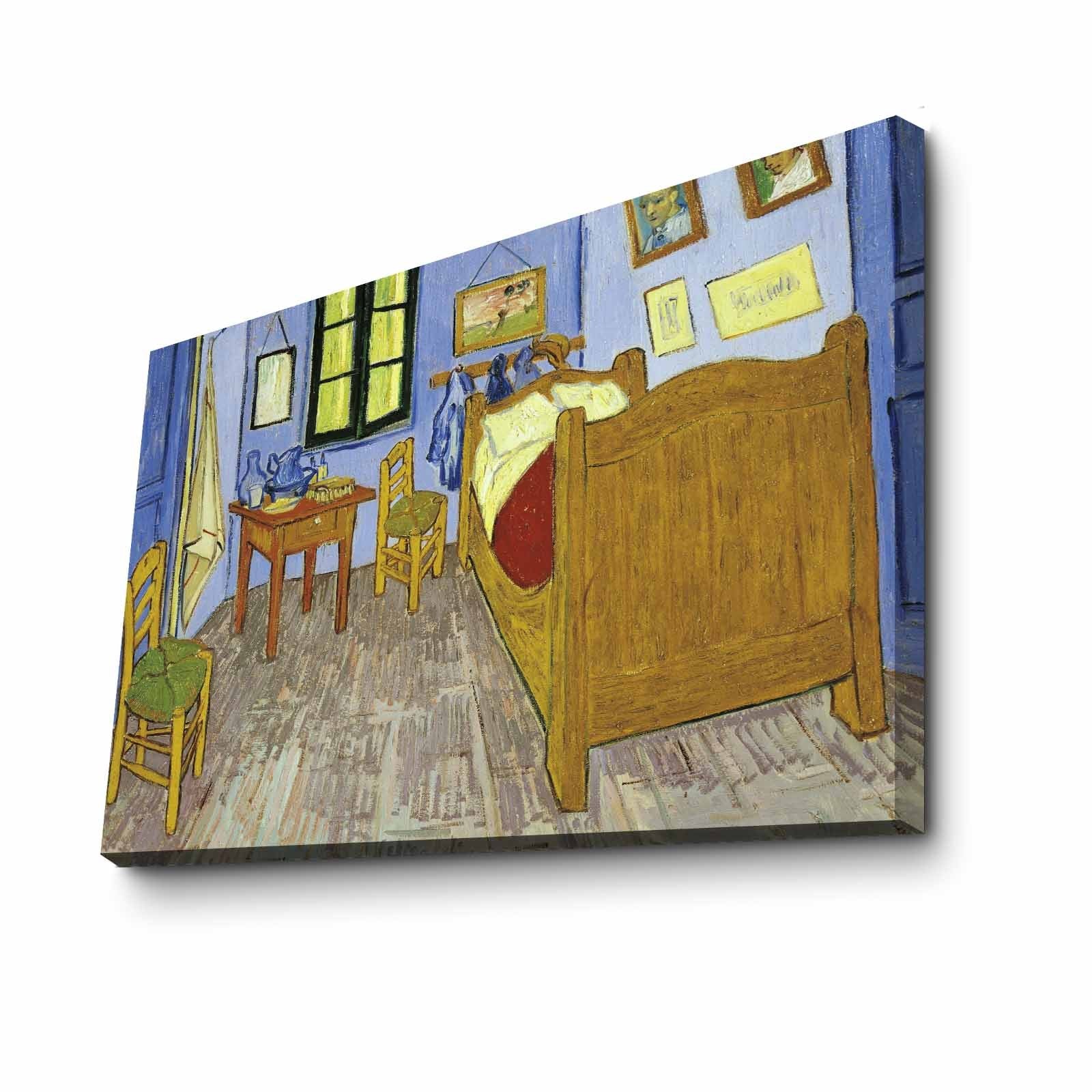 Bringen Sie mit dem mehrfarbigen Leinwandgemälde von Wallity, das Van Goghs Schlafzimmer in Arles zeigt, Kunst und Eleganz in Ihr Schlafzimmer.