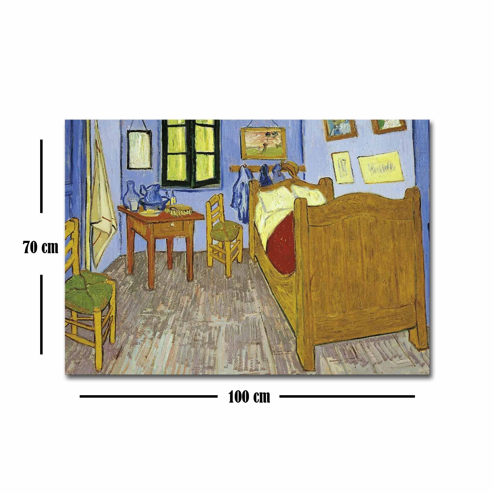 Verleihen Sie Ihrem Schlafzimmer mit Wallitys mehrfarbigem Leinwandgemälde von Van Goghs Schlafzimmer in Arles einen Hauch von Kunst und Stil.