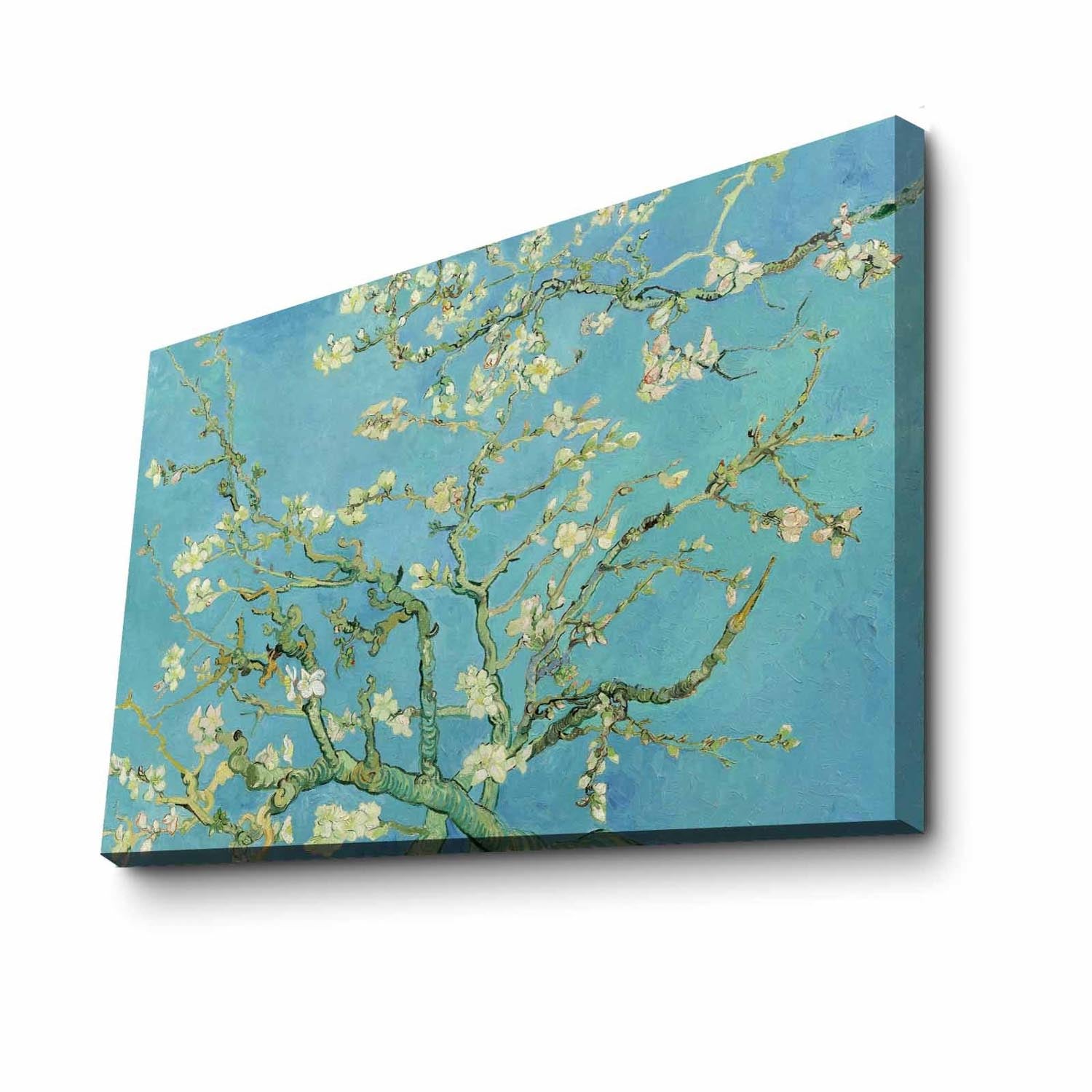 Verwandeln Sie Ihr Zuhause mit Van Goghs Mandelblüten auf luxuriöser Wildleder-Leinwand. Ein elegantes Kunstwerk für jeden Raum!