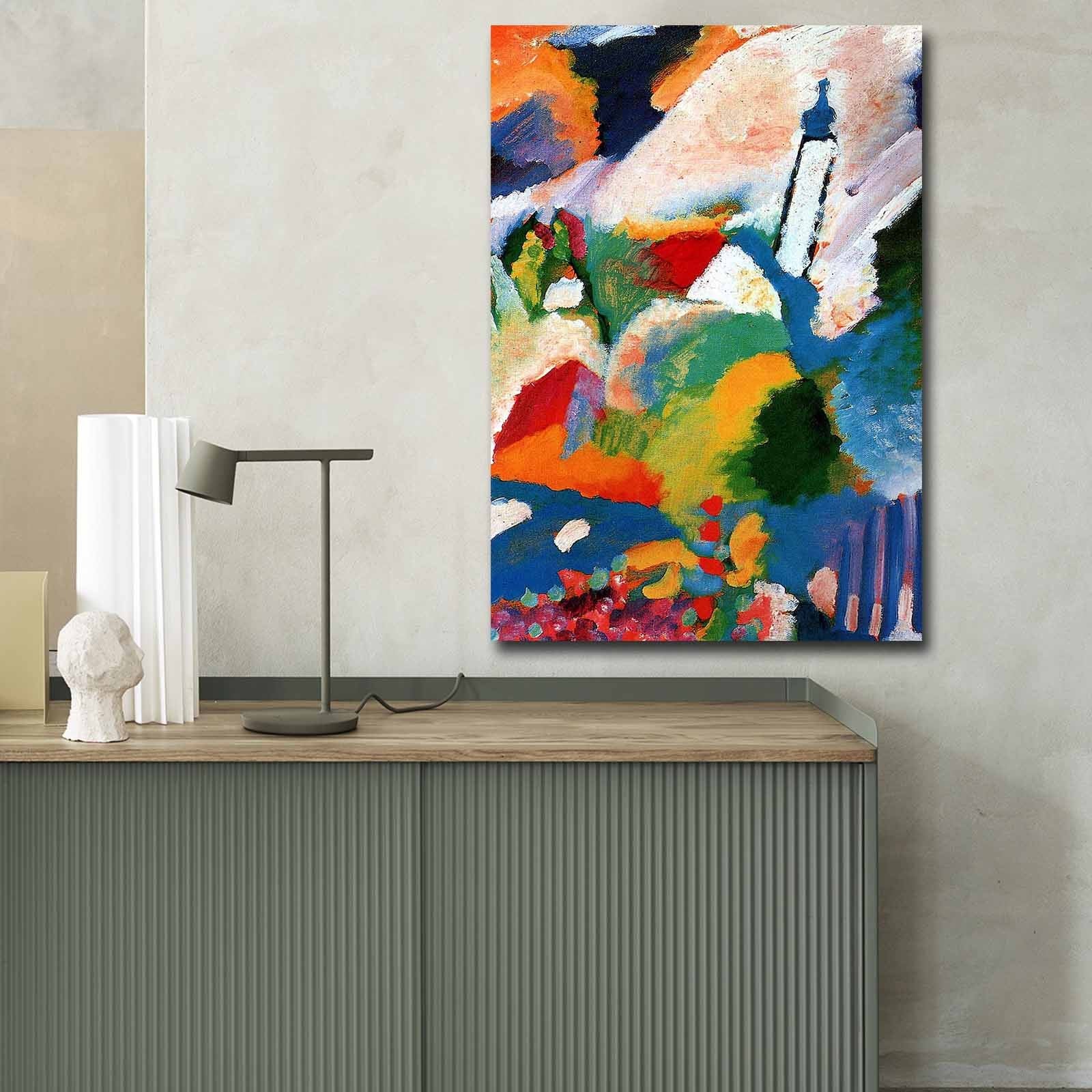 Entdecken Sie das beeindruckende Kandinsky Leinwandbild von Wallity. Bringen Sie Farbe und Eleganz in Ihr Zuhause mit diesem Kunstwerk!
