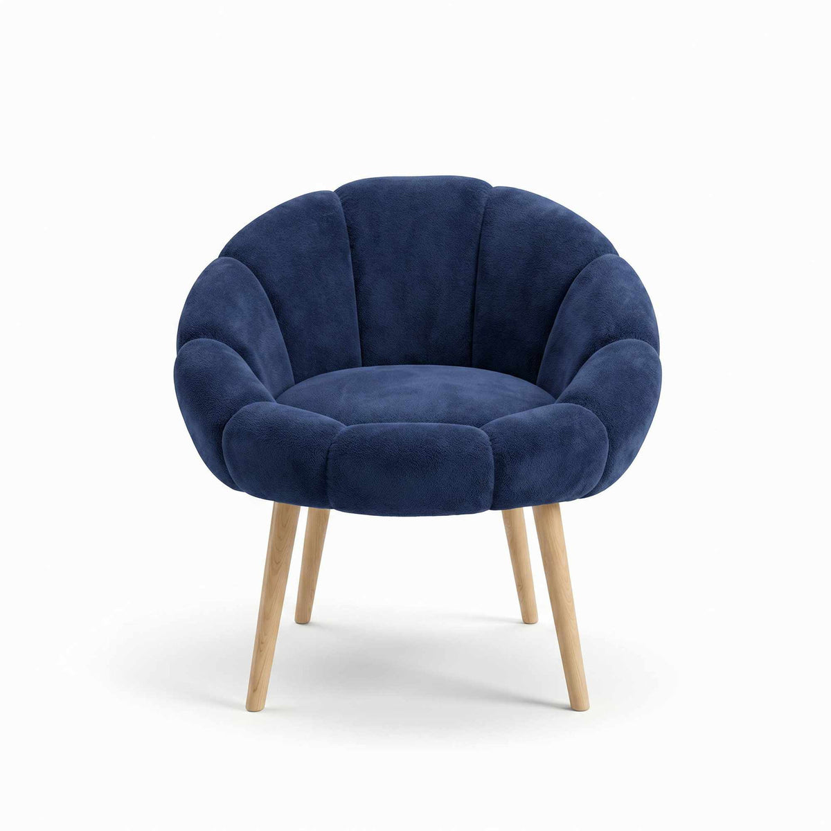 Ohrensessel Papatya in Anthrazit von Hanah Home mit Wellsoft-Stoffbezug, Esche-Beinen und geschwungener Rückenlehne, Wing-Chair-Form.