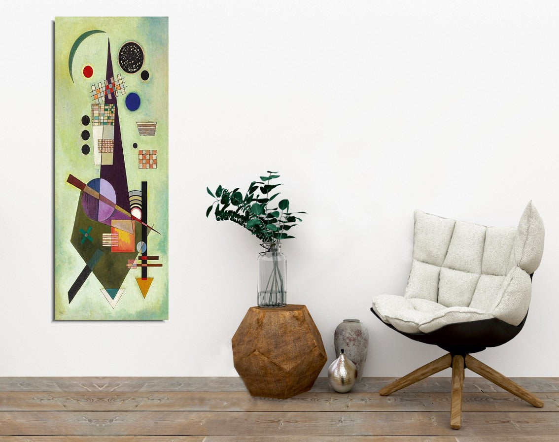 Verleihen Sie Ihrem Raum mit Kandinskys lebhaftem Leinwandgemälde einen Hauch von Kunst und Inspiration. Ideal für jedes Zuhause!