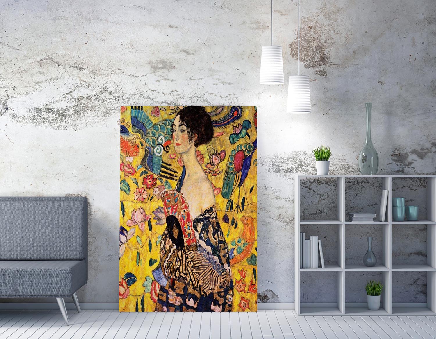 Verleihen Sie Ihrem Raum mit dem WY88 Leinwandbild (50 x 70) von Wallity einen Hauch von Gustav Klimts zeitloser Kunst und lebendigen Farben!