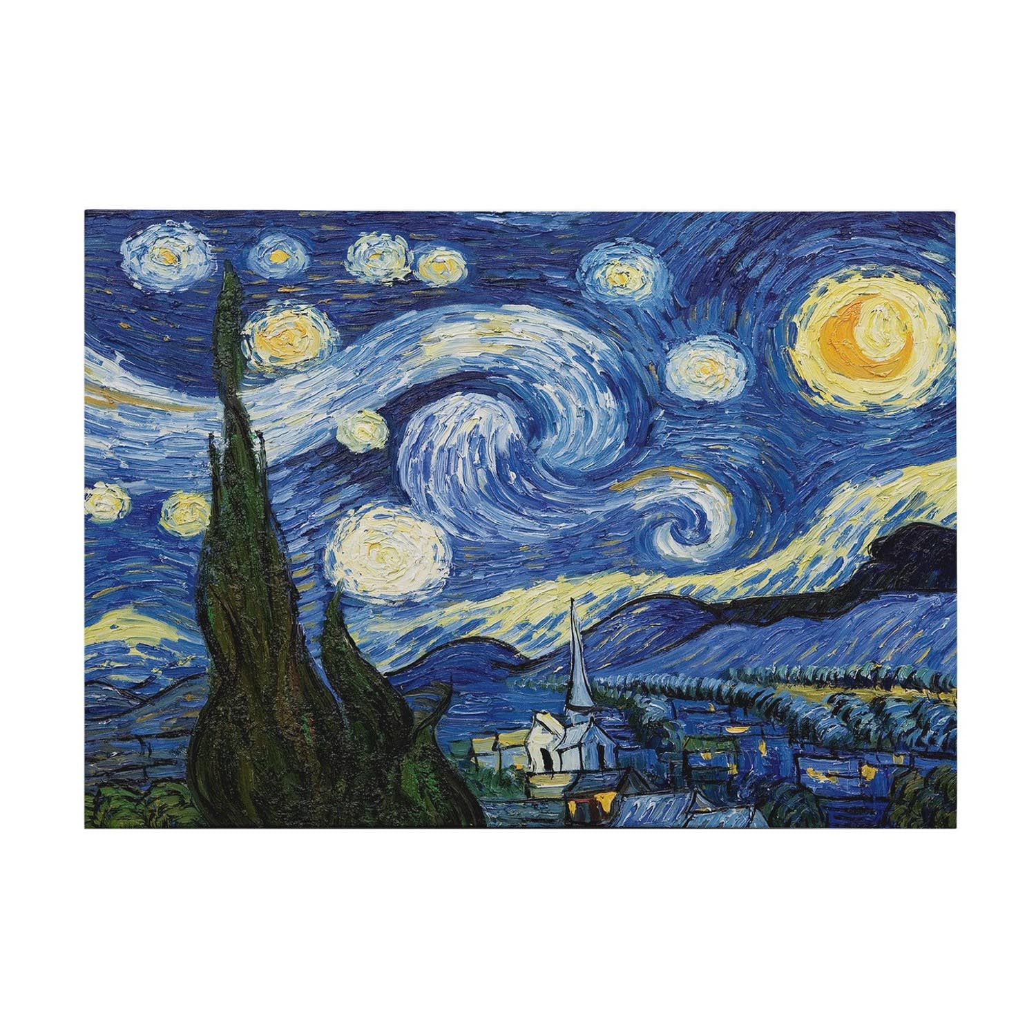 Verleihen Sie Ihrem Raum mit dem 50 x 70 cm großen, mehrfarbigen Leinwandbild von Wallity einen Hauch von van Goghs zeitloser Kunst und lebendigen Farben.