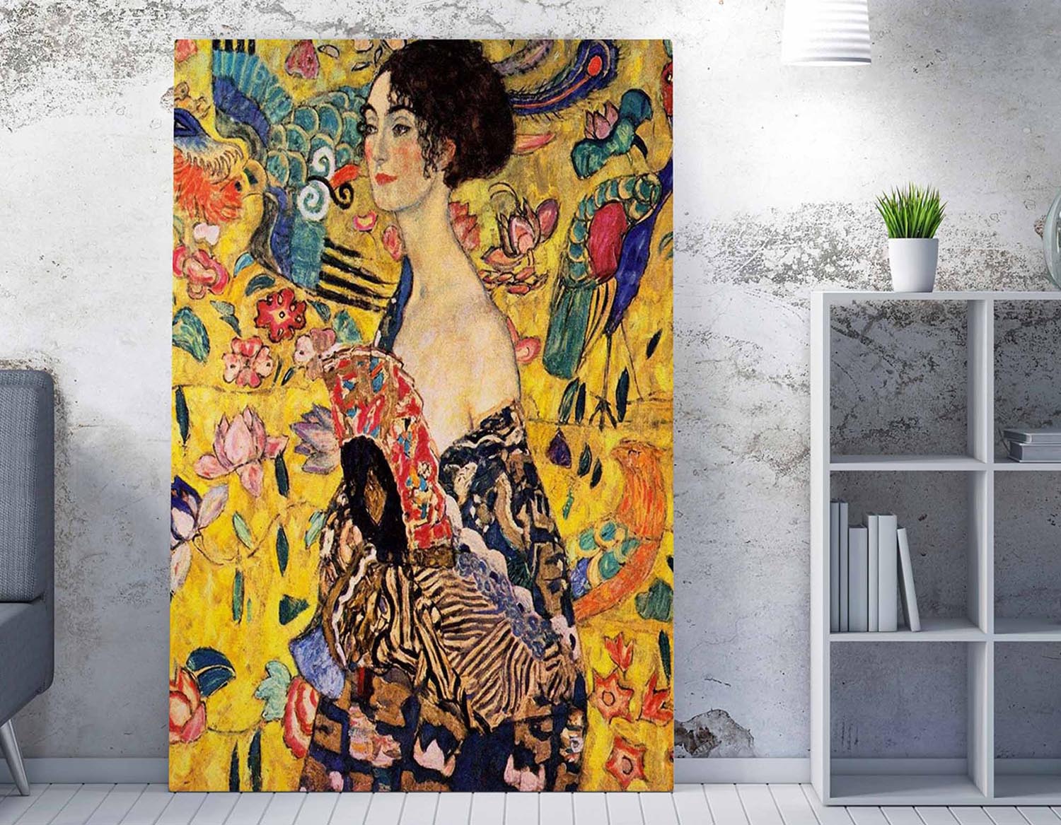 Entdecken Sie das beeindruckende WY88 (70 x 100) Leinwandbild von Wallity. Kunstvoll gestaltet, bringt es die zeitlose Eleganz von Gustav Klimt in Ihr Zuhause.