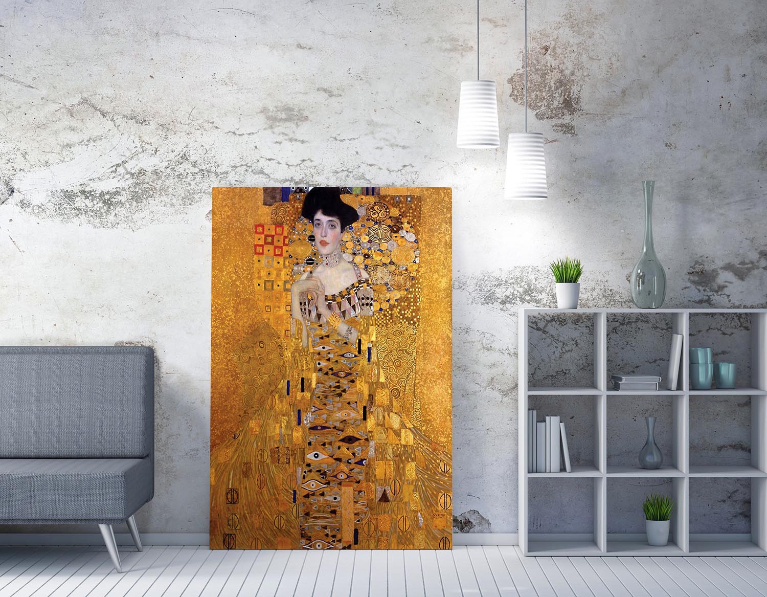 Verleihen Sie Ihrem Raum mit dem WY90 Leinwandbild (70 x 100) von Wallity einen Hauch von Klimts faszinierender Kunst und emotionaler Tiefe.
