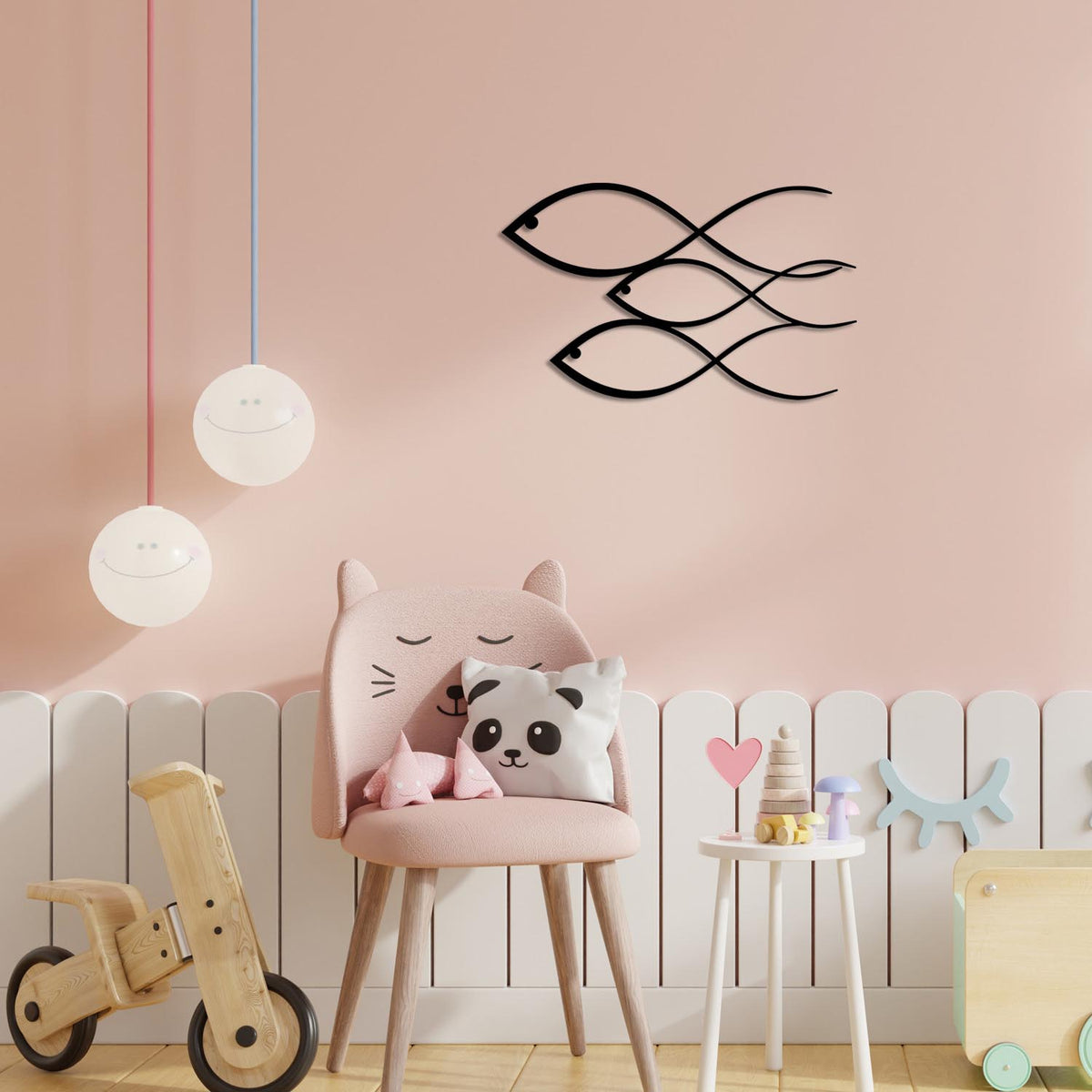 Fish Wanddeko - Schwarz in Schwarz präsentiert im Onlineshop von KAQTU Design AG. Wanddeko ist von Wallity