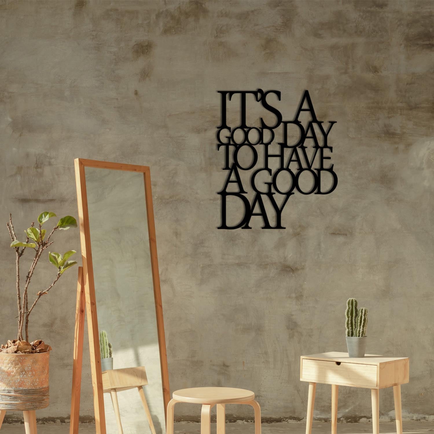 Entdecken Sie die exquisite Wanddeko "Its A Good" von Wallity. Elegantes Design aus robustem Metall, ideal für jeden Raum und einfach zu installieren.
