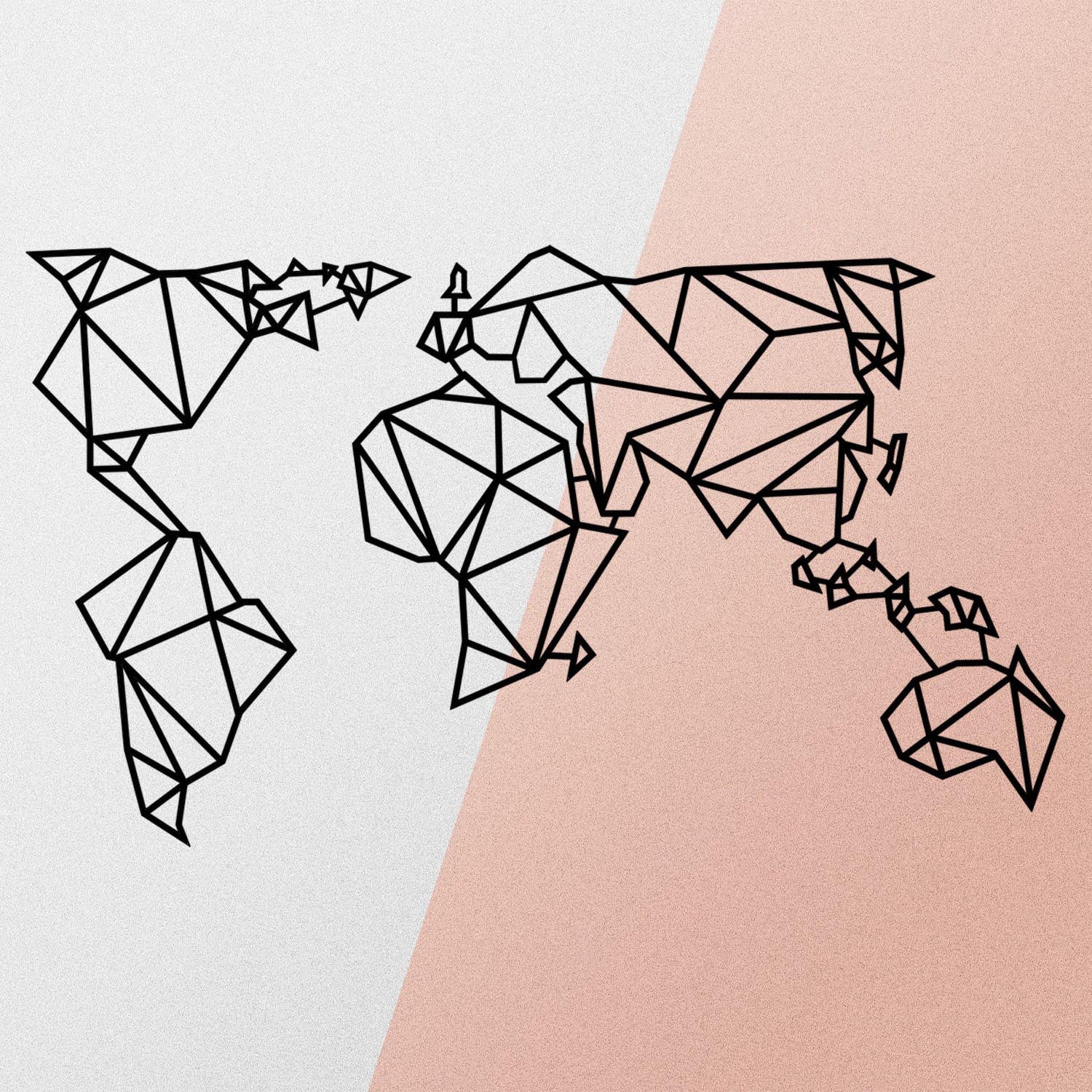 Carte du monde décor en métal 4 Wanddeko - noir