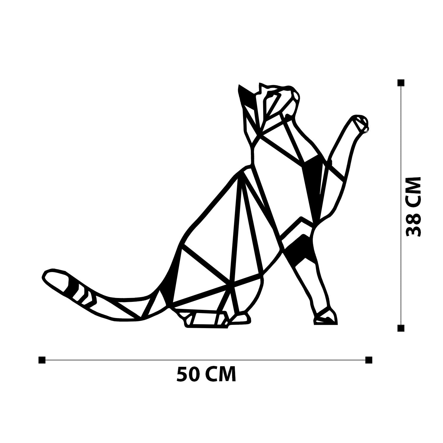 Cat metal decor wall decoration - black