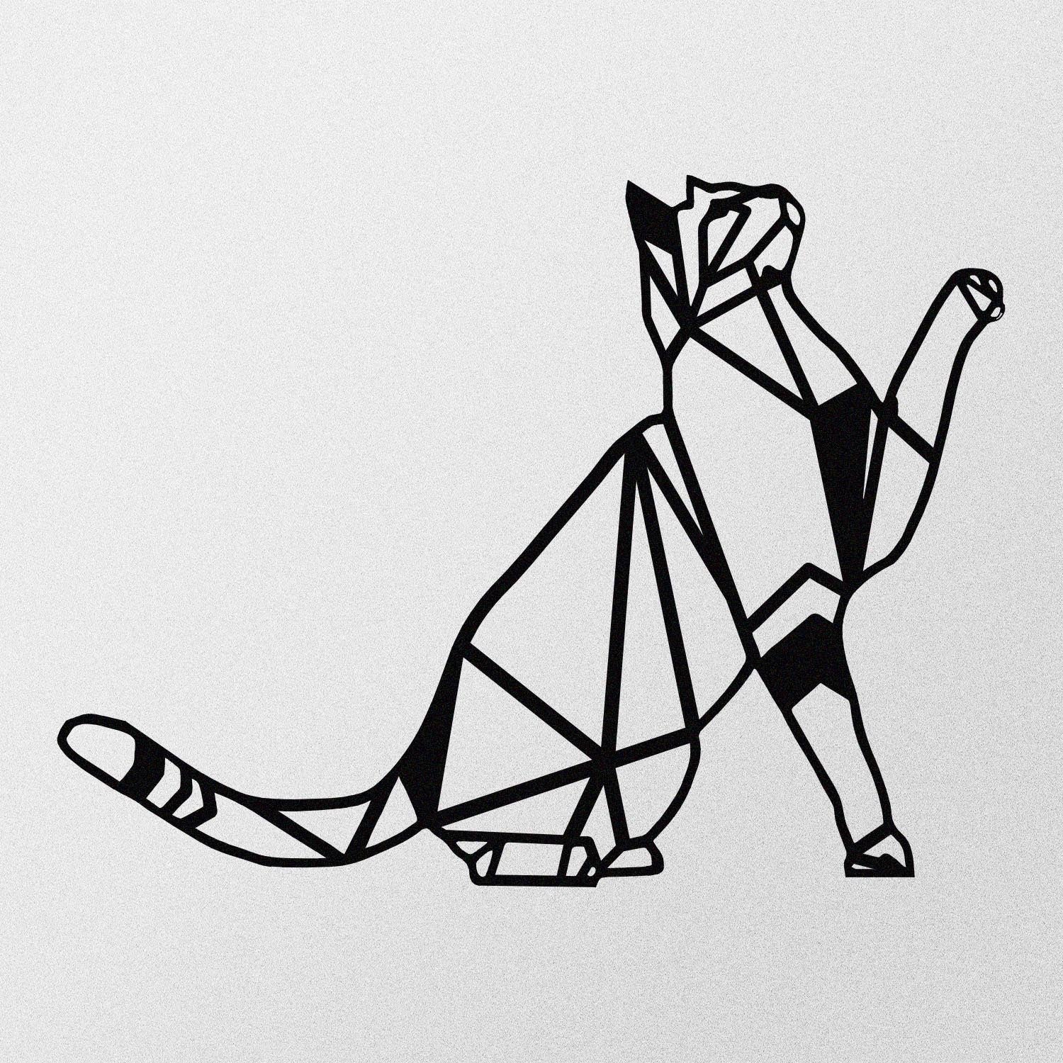 Cat metal decor wall decoration - black