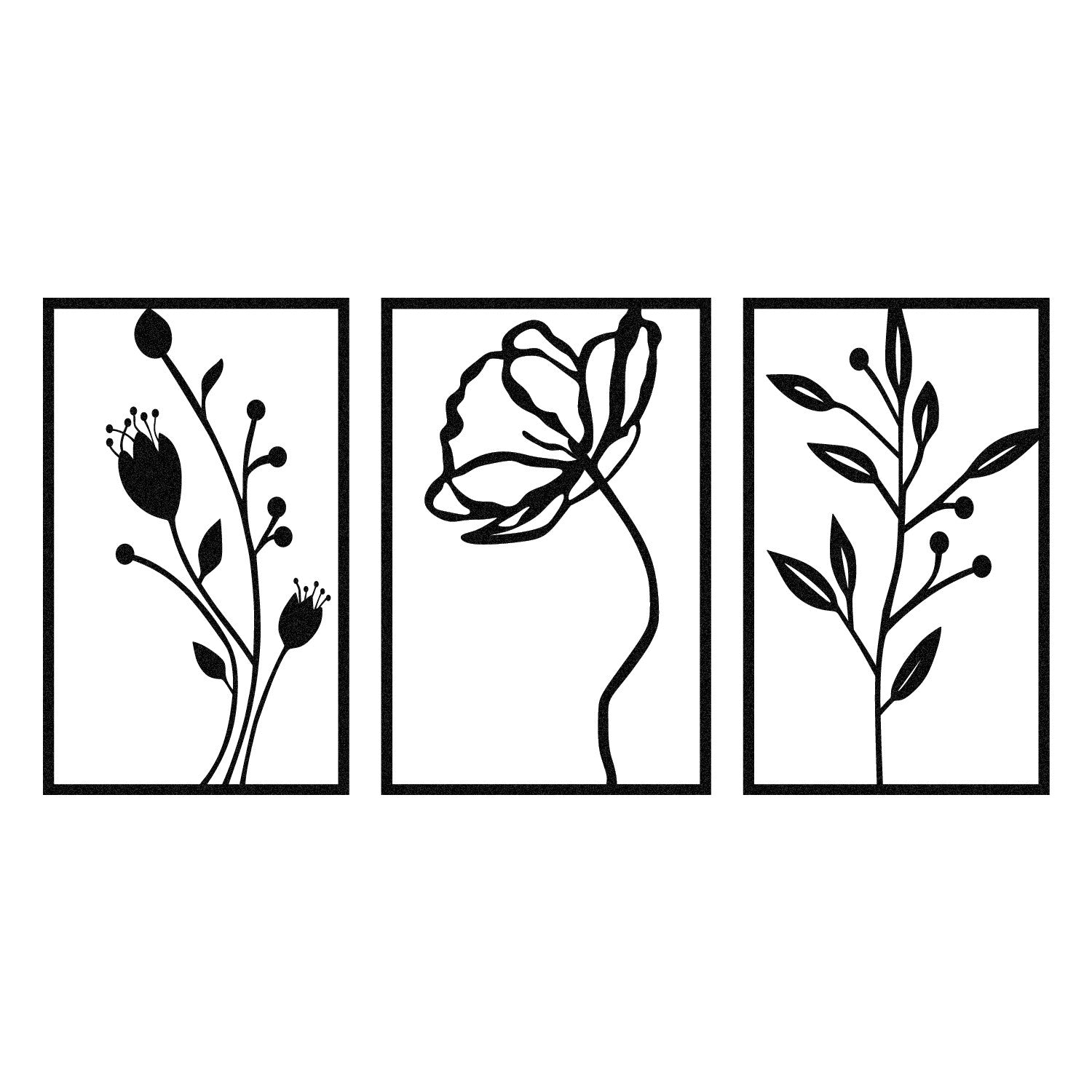 Flowers in Schwarz präsentiert im Onlineshop von KAQTU Design AG. Wanddeko ist von Wallity