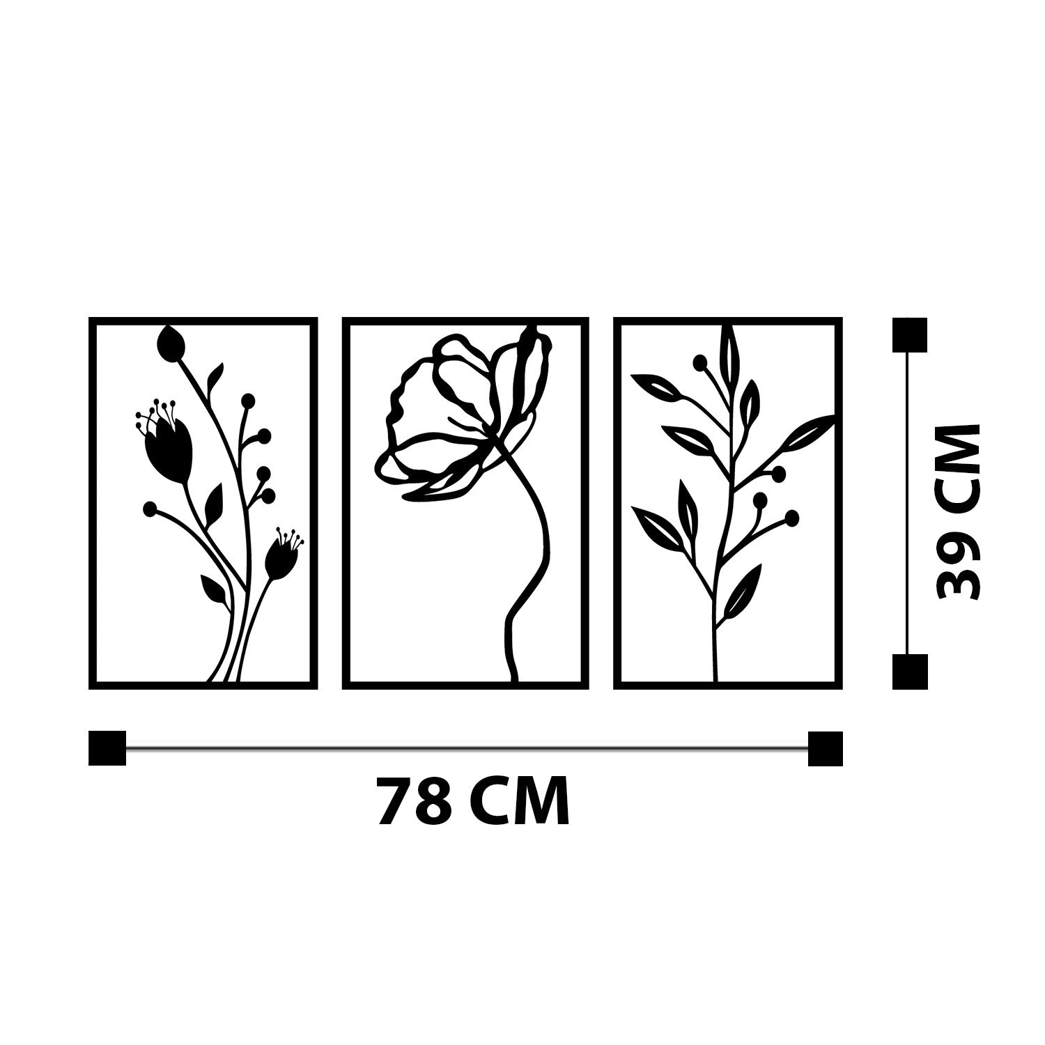 Entdecken Sie die Flowers Wanddeko von Wallity – ein elegantes, schwarzes Metall-Accessoire, das jedem Raum Stil und Raffinesse verleiht.