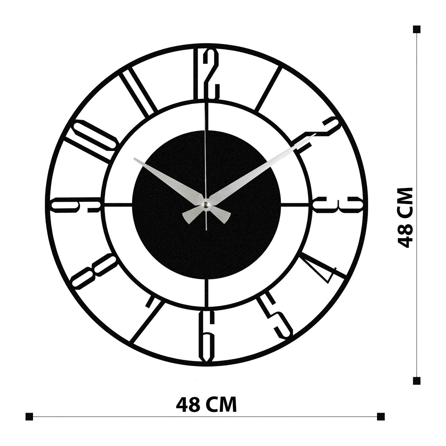 Elegante Enzoclock Wanduhr in Schwarz von Wallity: Hochwertige Metallverarbeitung, zeitloses Design, ideal für jeden Raum und stilvolle Akzente.
