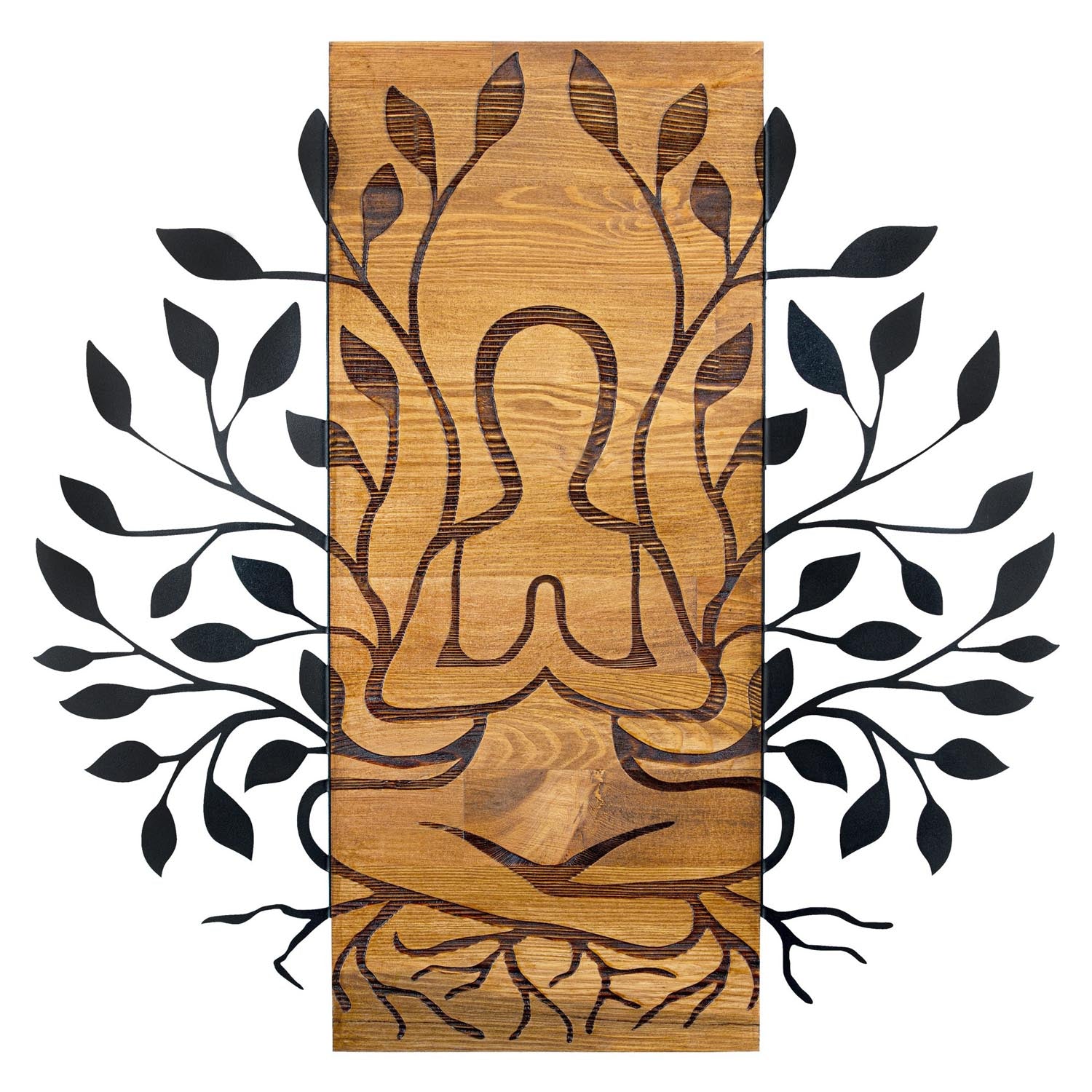 Meditation in Schwarznuss präsentiert im Onlineshop von KAQTU Design AG. Wanddeko ist von Wallity