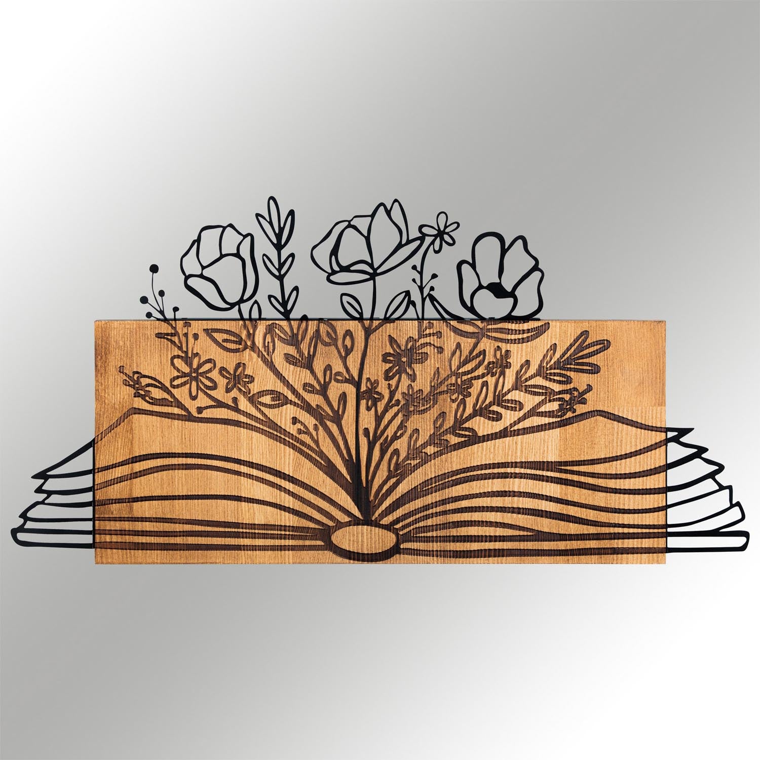 Verleihen Sie Ihrem Raum mit der exquisiten Culture Wanddeko aus Schwarznuss von Wallity einen Hauch von Eleganz und Stil.