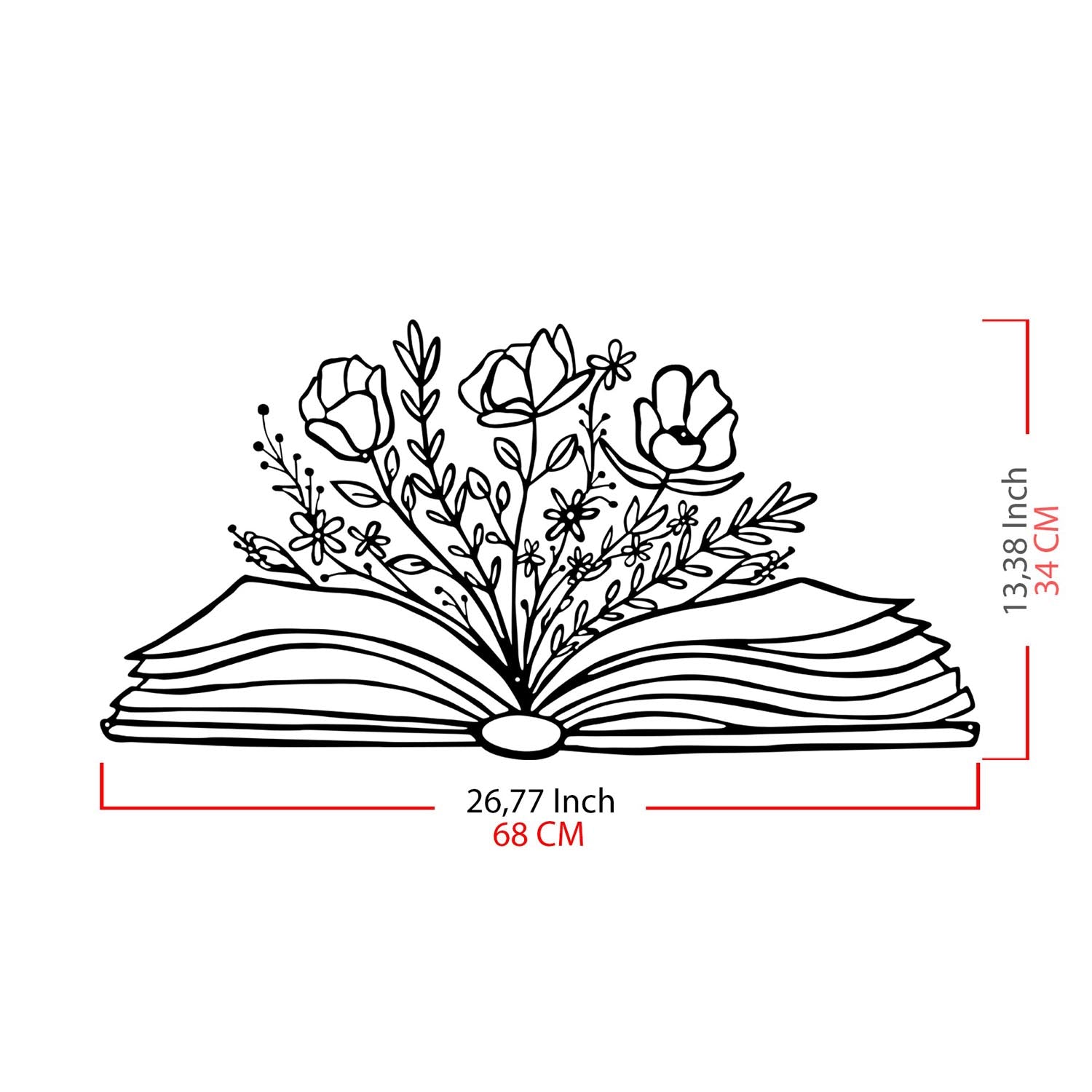 Gestalten Sie Ihre Wände neu mit der stilvollen Culture Flower Wanddeko in Schwarz von Wallity. Ein elegantes Metall-Accessoire für jeden Raum!