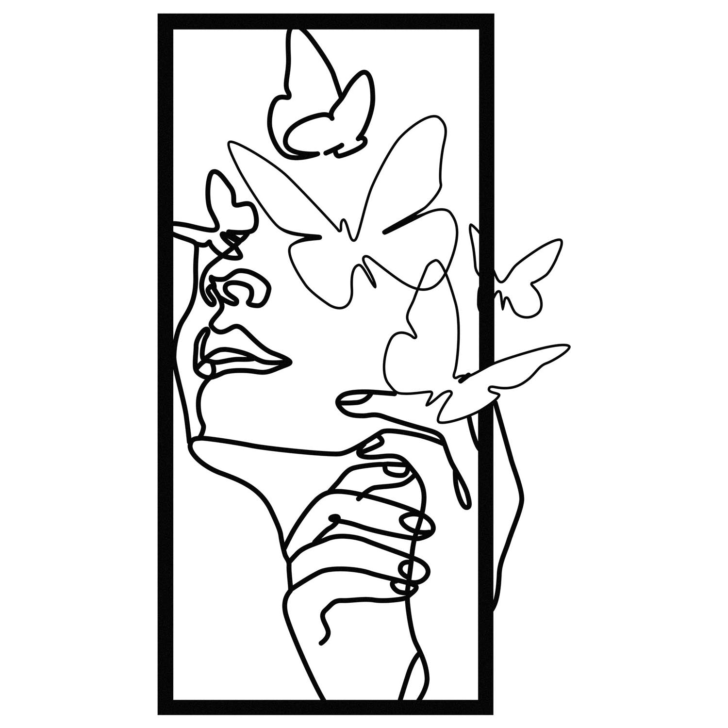 Butterfly Face Female in Schwarz präsentiert im Onlineshop von KAQTU Design AG. Wanddeko ist von Wallity