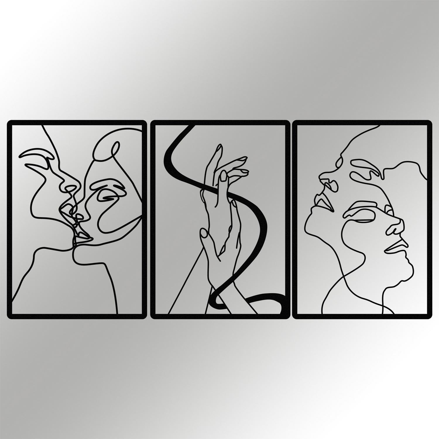 Verleihen Sie Ihrem Zuhause mit "The Unity Of Love" von Wallity in Schwarz einen Hauch von Eleganz. Dieses hochwertige Wandaccessoire aus Metall ist der perfekte Blickfang für jeden Raum.