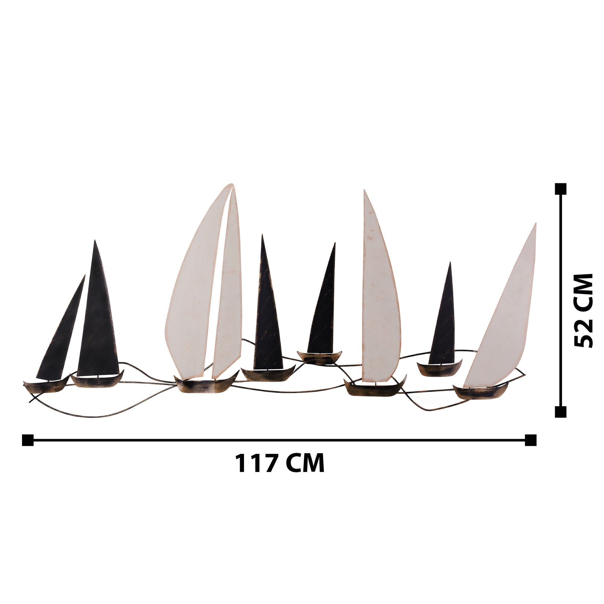 Verleihen Sie Ihrem Zuhause mit der Ocean Wanddeko von Wallity einen Hauch von Raffinesse. Handgefertigt aus hochwertigem Metall, beeindruckt dieses Kunstwerk durch sein modernes Design und seine Langlebigkeit.