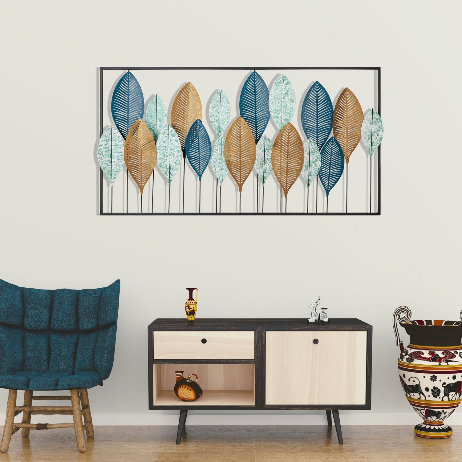 Verleihen Sie Ihrem Raum mit der mehrfarbigen Bilge Wanddeko von Wallity einen Hauch von Eleganz und Kreativität. Ein einzigartiges Kunstwerk für Ihr Zuhause!