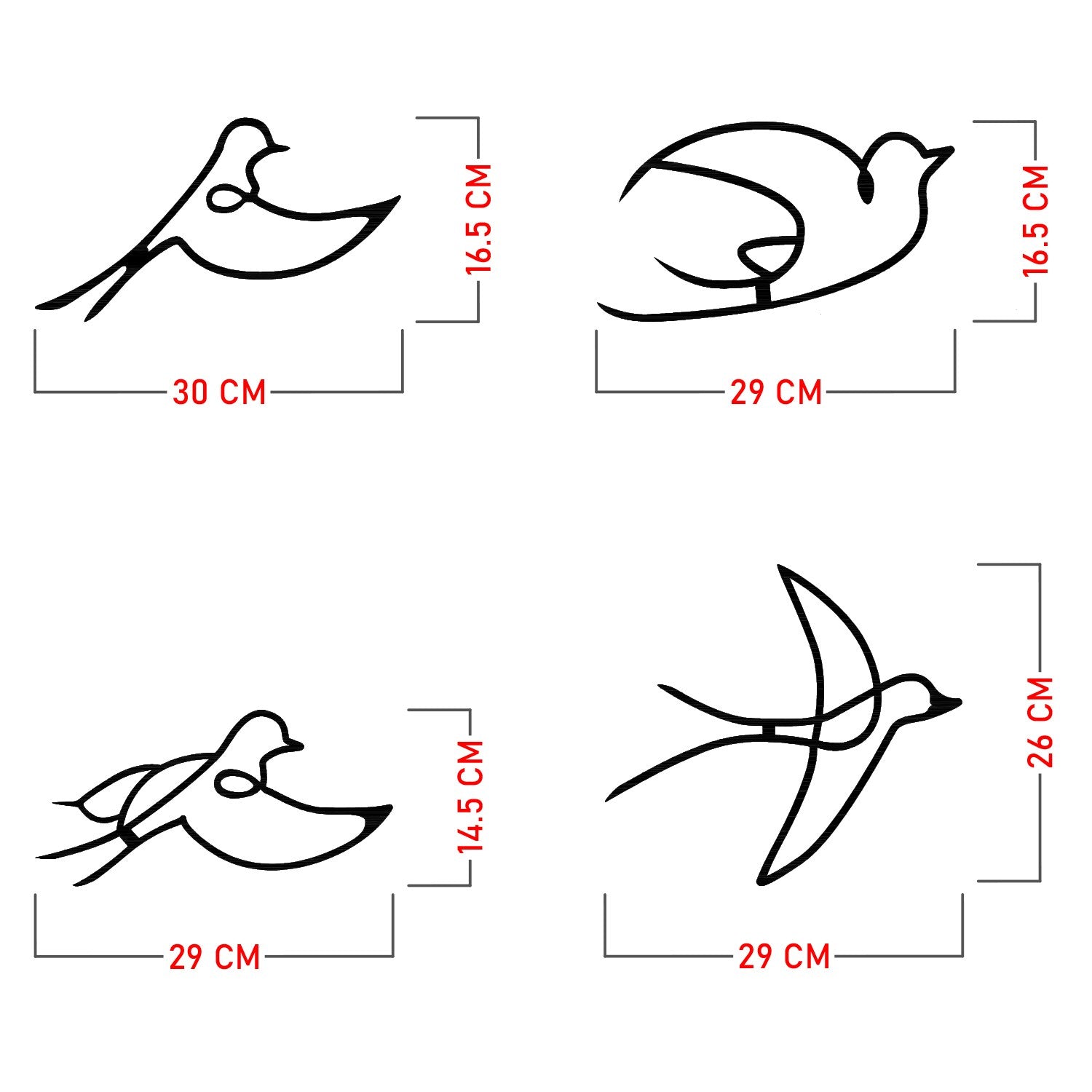 Entdecken Sie die Hope Wanddeko von Wallity – ein elegantes Metallkunstwerk mit stilvollen Vogelsilhouetten, das jedem Raum einen besonderen Akzent verleiht.