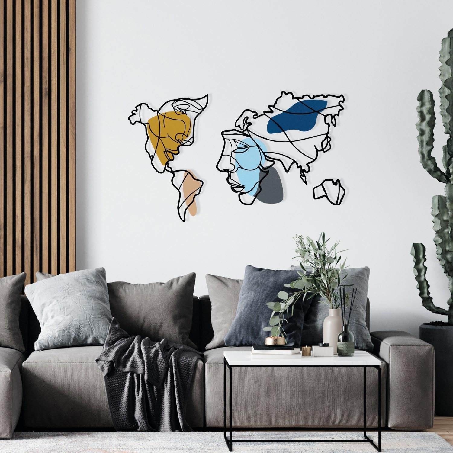 Entdecken Sie die Lie World M Wanddeko von Wallity – ein elegantes Metallkunstwerk, das jeden Raum stilvoll aufwertet. Ideal für Wohnzimmer und Büro!