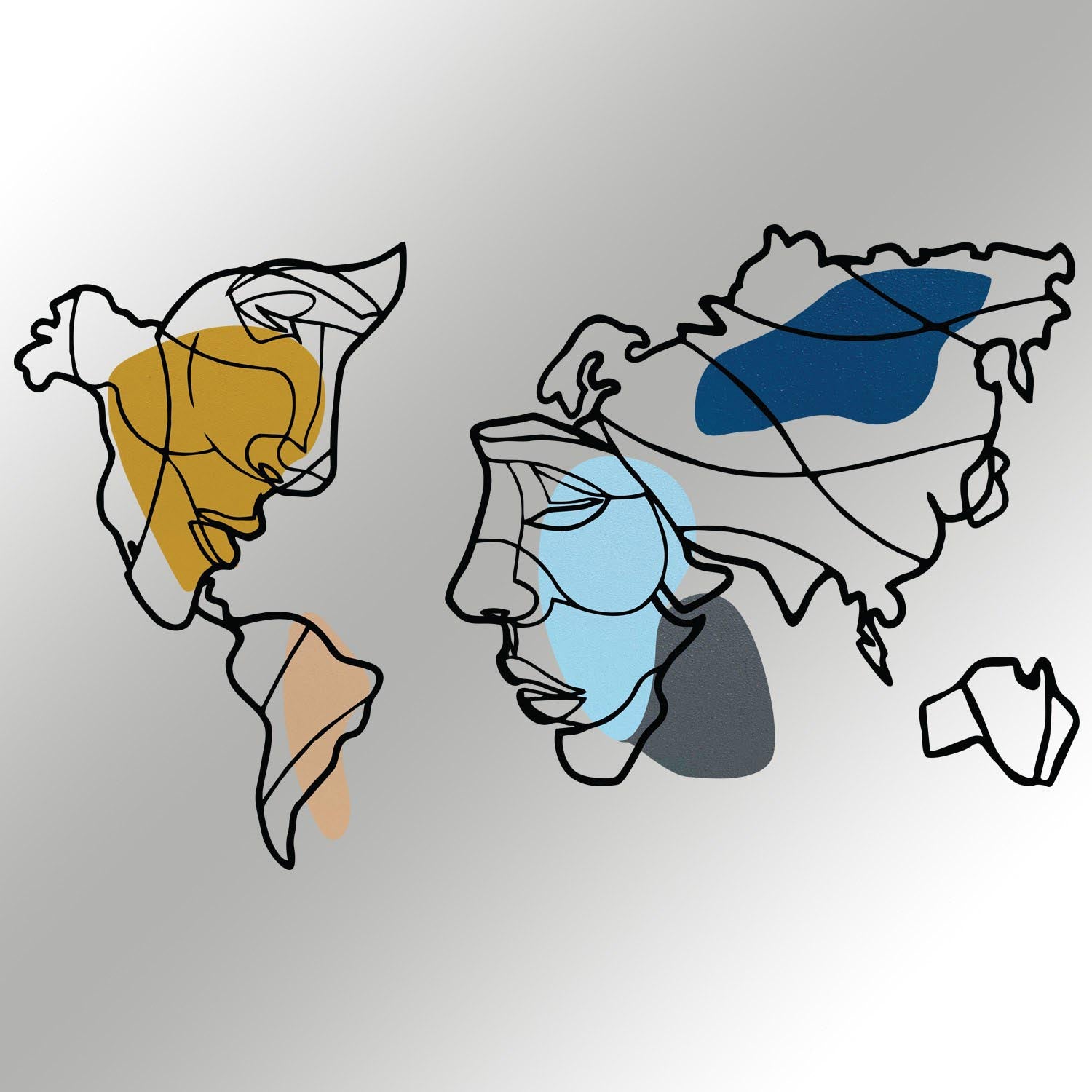 Entdecken Sie die Lie World M Wanddeko von Wallity – ein elegantes Metallkunstwerk, das jeden Raum mit Stil und Kreativität bereichert.