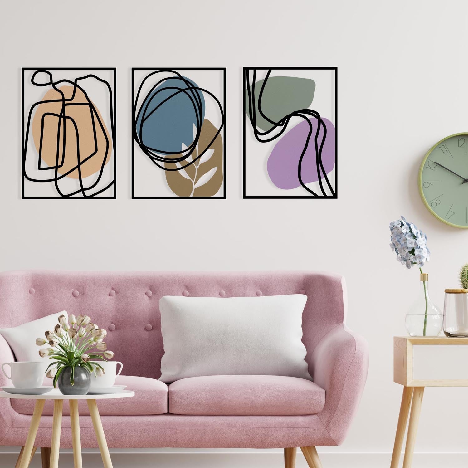 Entdecken Sie die Viyana Wanddeko von Wallity – ein elegantes, mehrfarbiges Metall-Wandaccessoire, das jeden Raum stilvoll aufwertet.