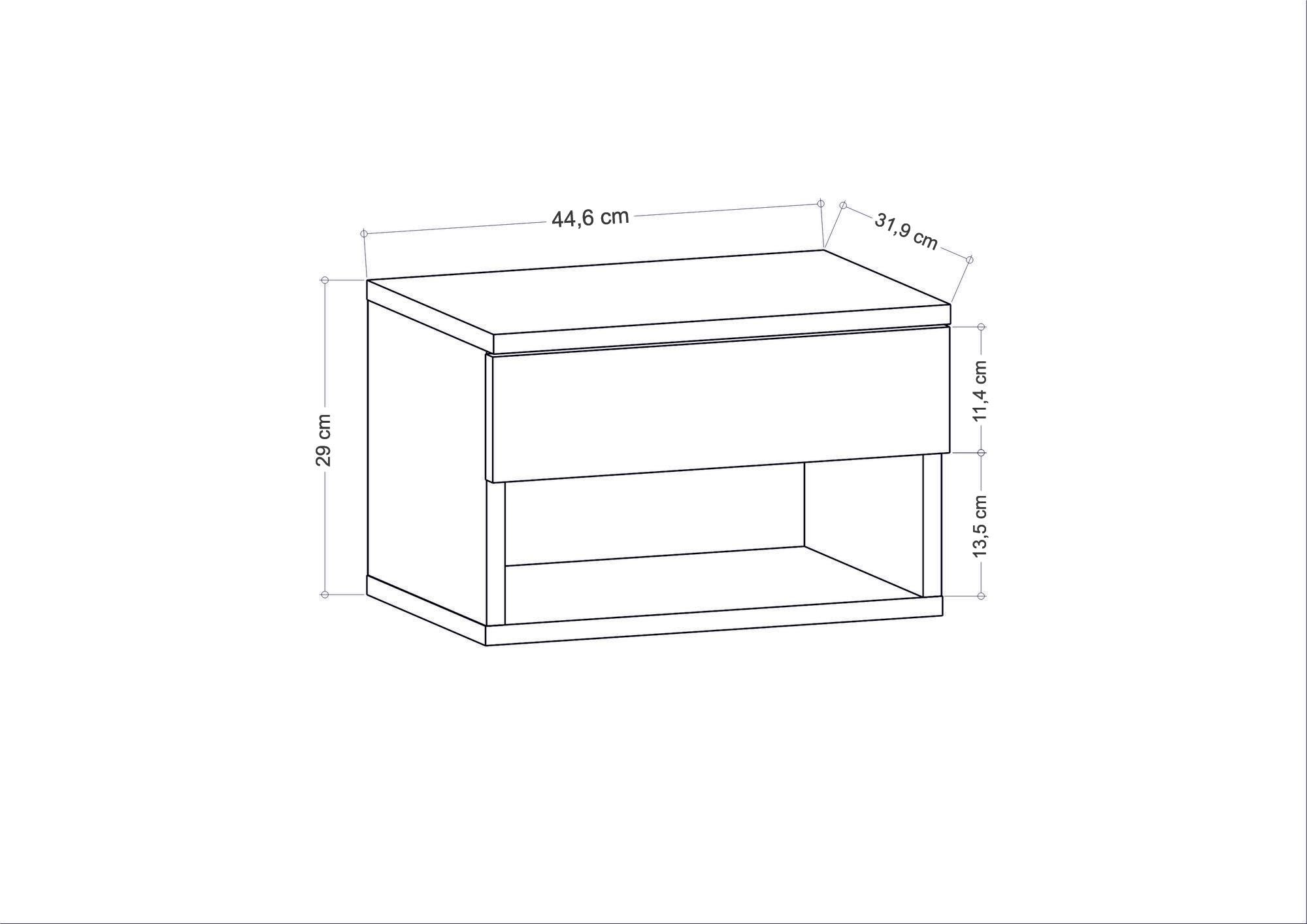 Gestalten Sie Ihr Schlafzimmer mit dem stilvollen Jamot Nachttisch in Weiß von Hanah Home. Perfekt für skandinavische Designs, bietet er Eleganz und Funktionalität.