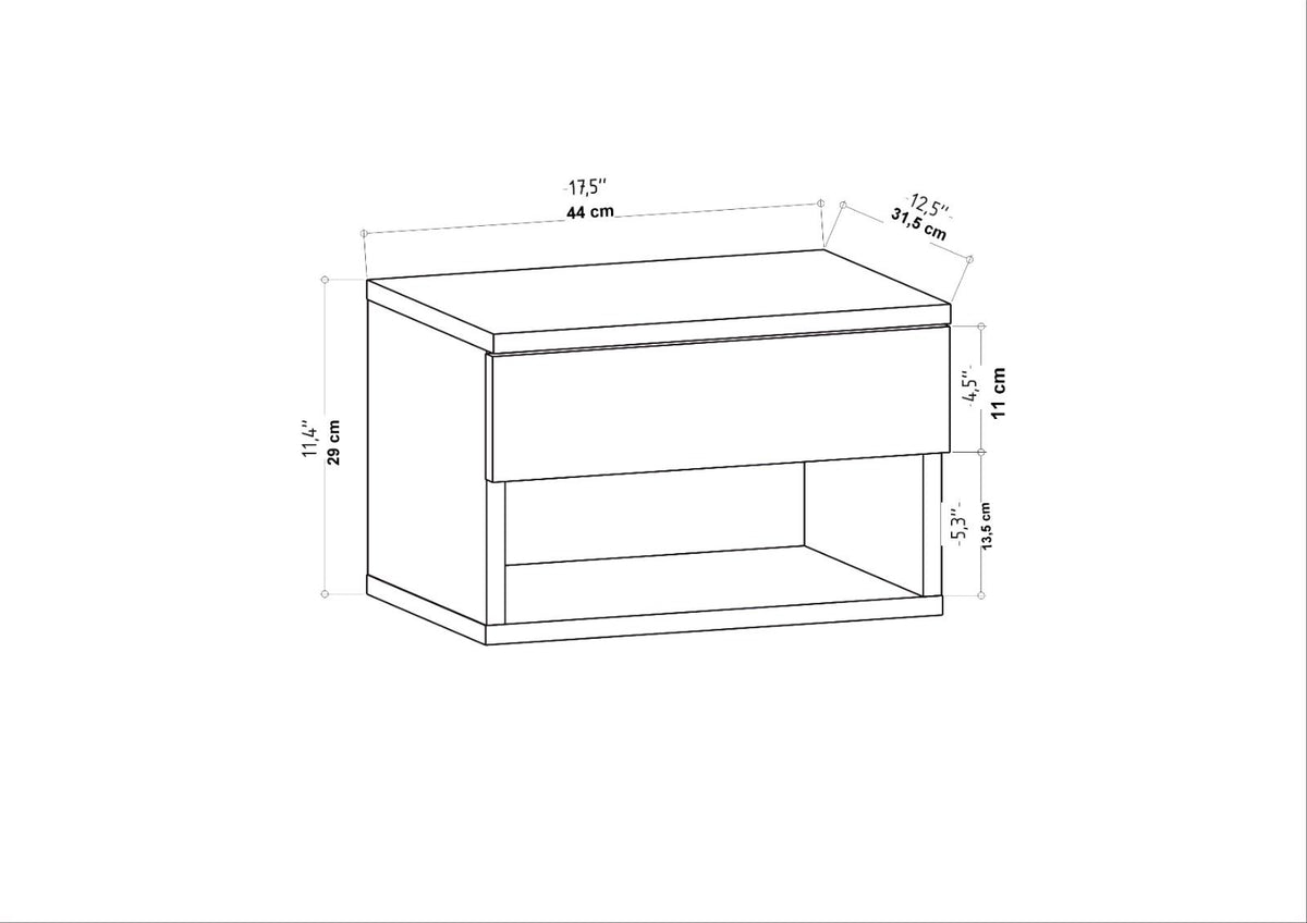 Jamot Nachttisch - Anthrazit in Anthrazit präsentiert im Onlineshop von KAQTU Design AG. Nachttisch ist von Hanah Home