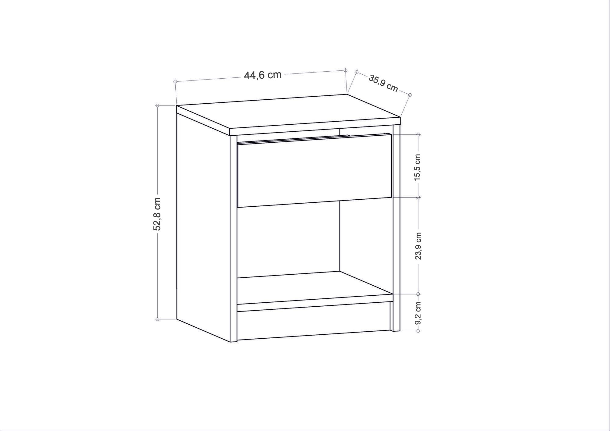 Gestalten Sie Ihr Schlafzimmer mit dem stilvollen Sheridan Nachttisch in Anthrazit von Hanah Home, der Eleganz und Funktionalität vereint.