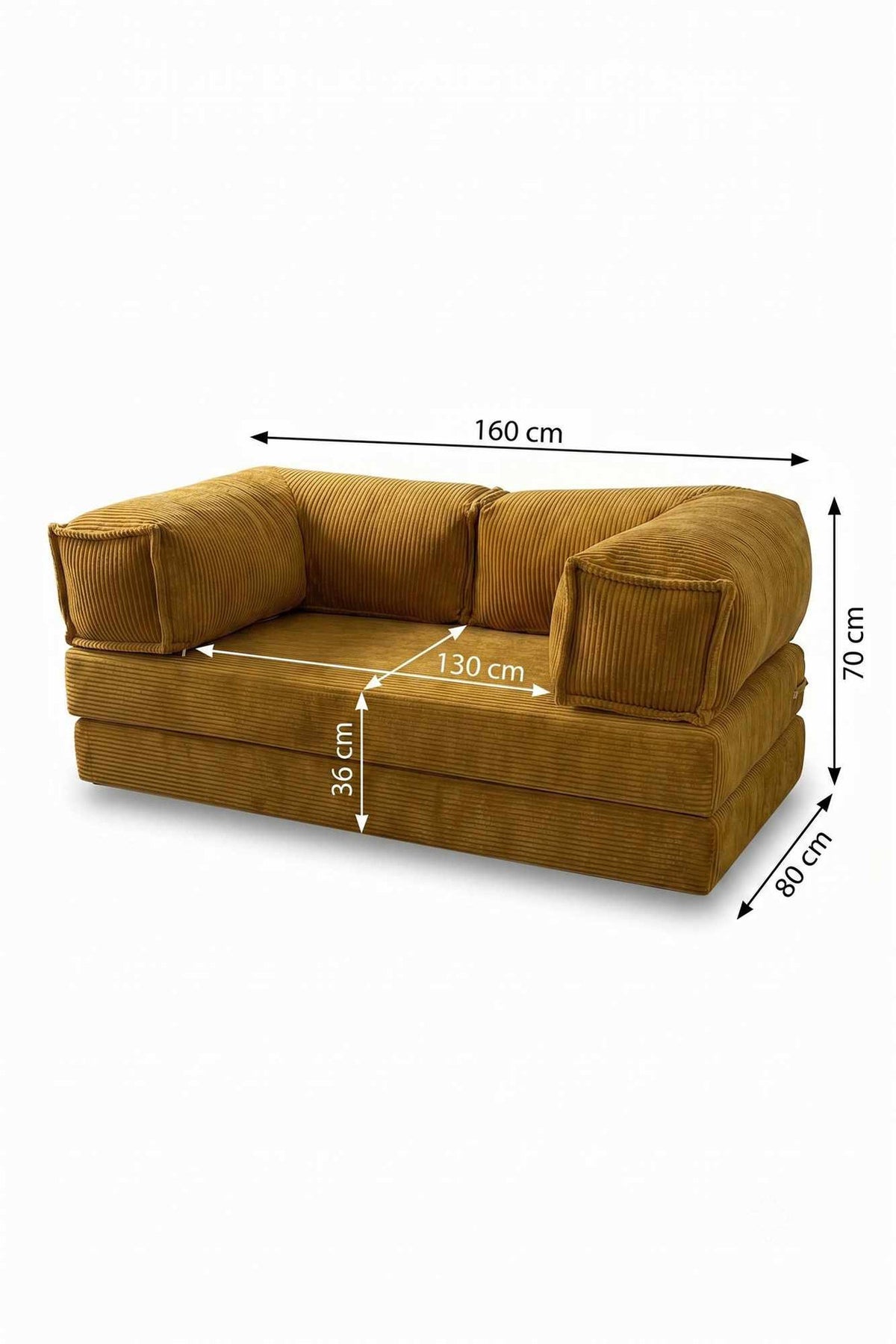 Zweisitzer-Sofa Milano in Ziegelrot mit Bezug aus Polyester und Leinen, abgerundeten Armlehnen und zwei losen Kissen.