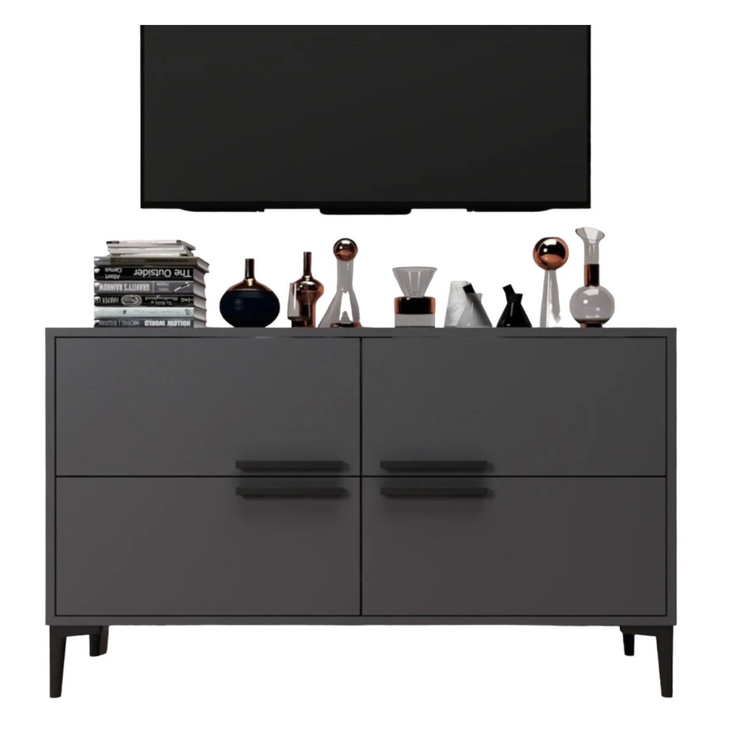 Ctn - Anthracite in Anthrazit präsentiert im Onlineshop von KAQTU Design AG. Sideboard ist von Hanah Home