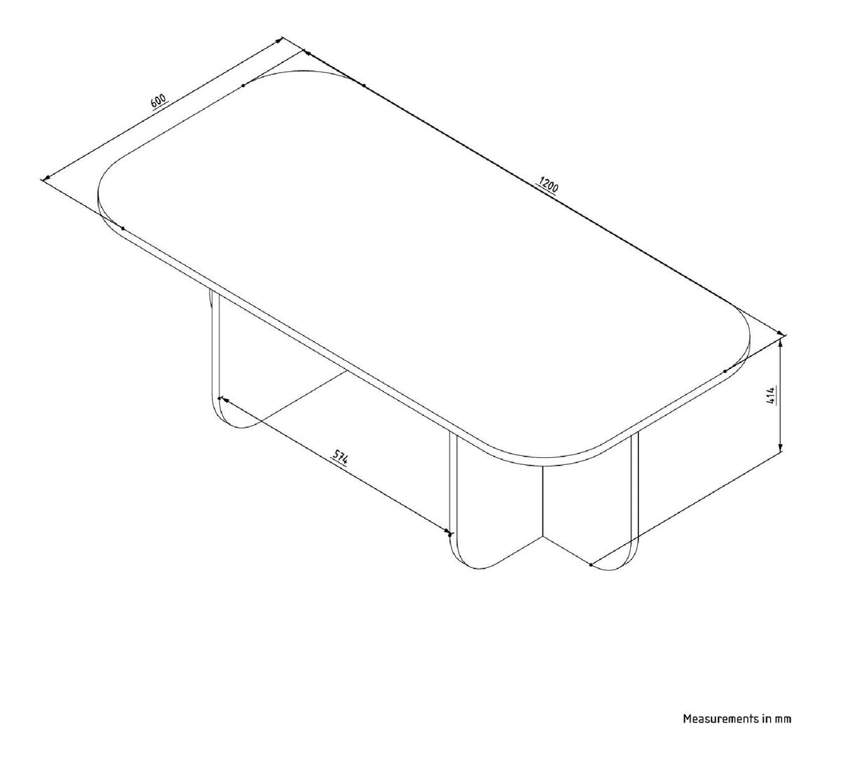 Rechteckiger Couchtisch Becaj von Hanah Home in Travertin-Farbe mit Marmor-Optik, Oberfläche aus melaminbeschichteter Spanplatte, Masse 120x60x41,4 cm.