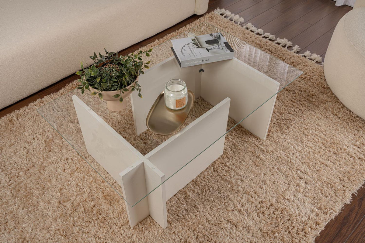 Vetrino Sofatisch - Holz Weiss in Holz Weiss präsentiert im Onlineshop von KAQTU Design AG. Couchtisch ist von Nordure