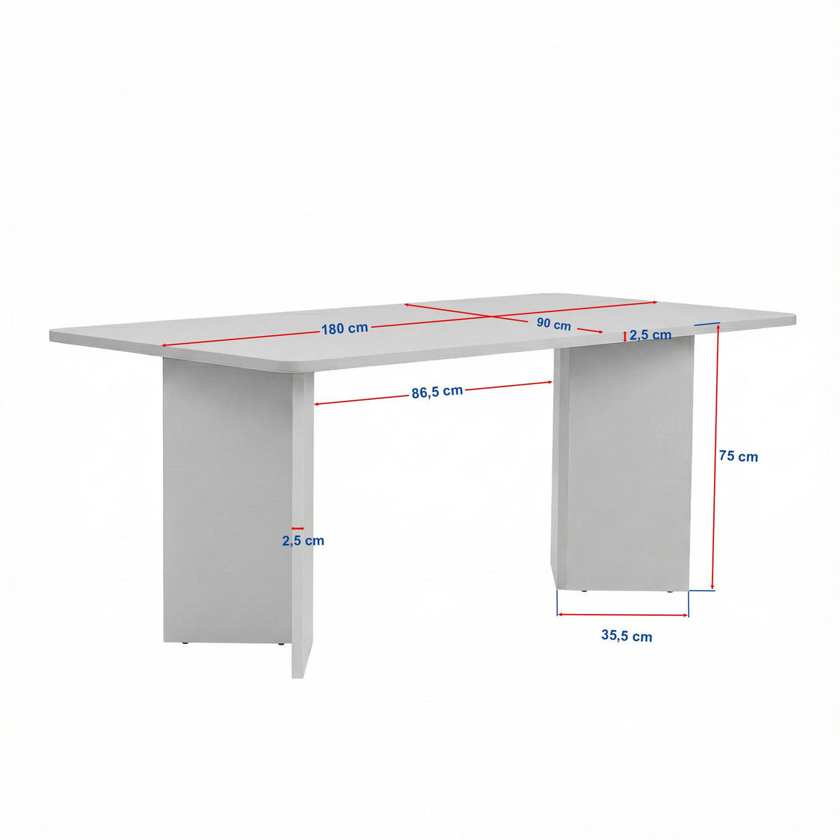 Rechteckiger Esstisch Linza in Travertin-Optik mit Marmor-Muster, Tischplatte aus melaminbeschichteter Spanplatte, Masse 180x90x75 cm.