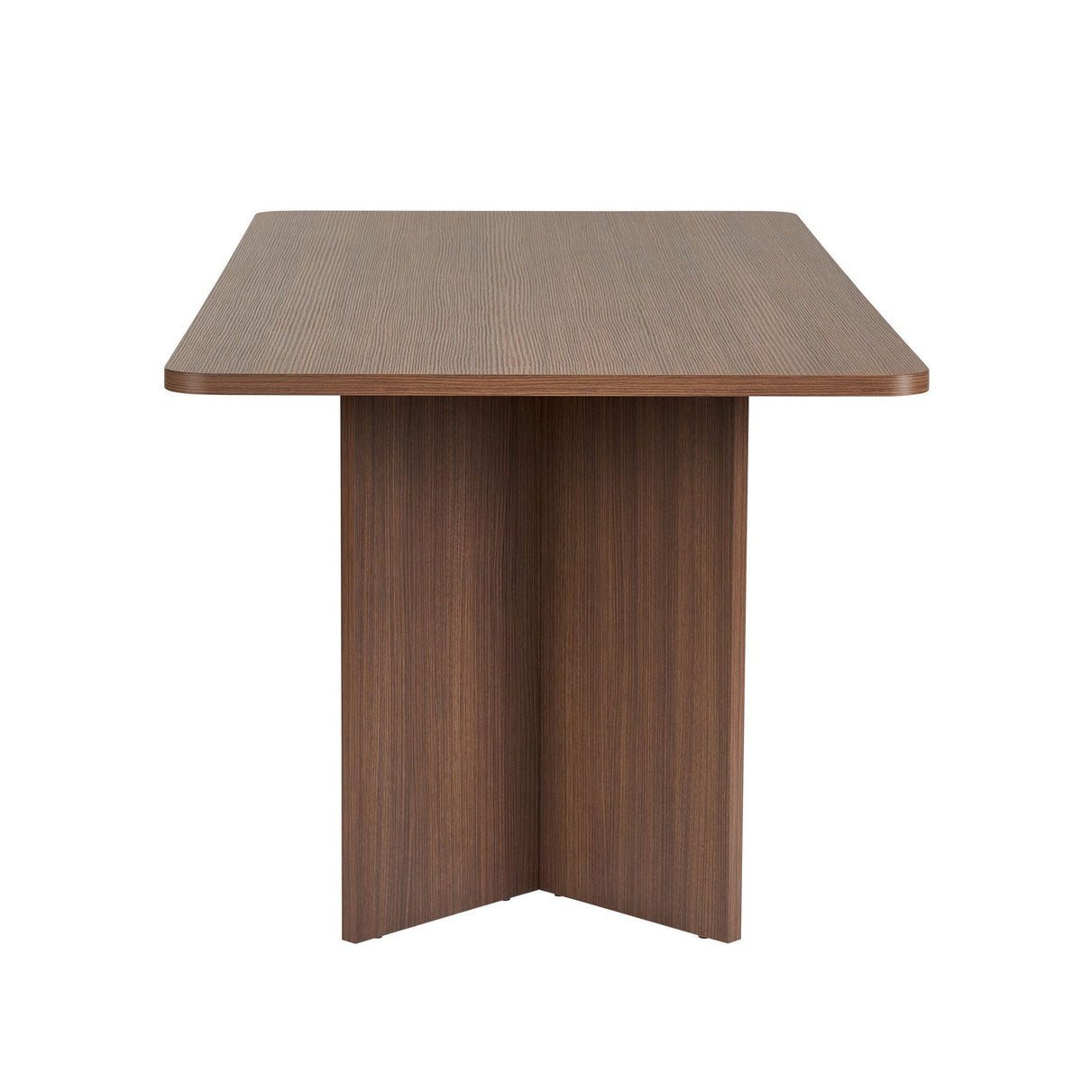 Rechteckiger Esstisch Linza von Nordure in Milano-Nussbaum, Tischplatte aus melaminbeschichteter Spanplatte, Masse 180 x 90 x 75 cm.