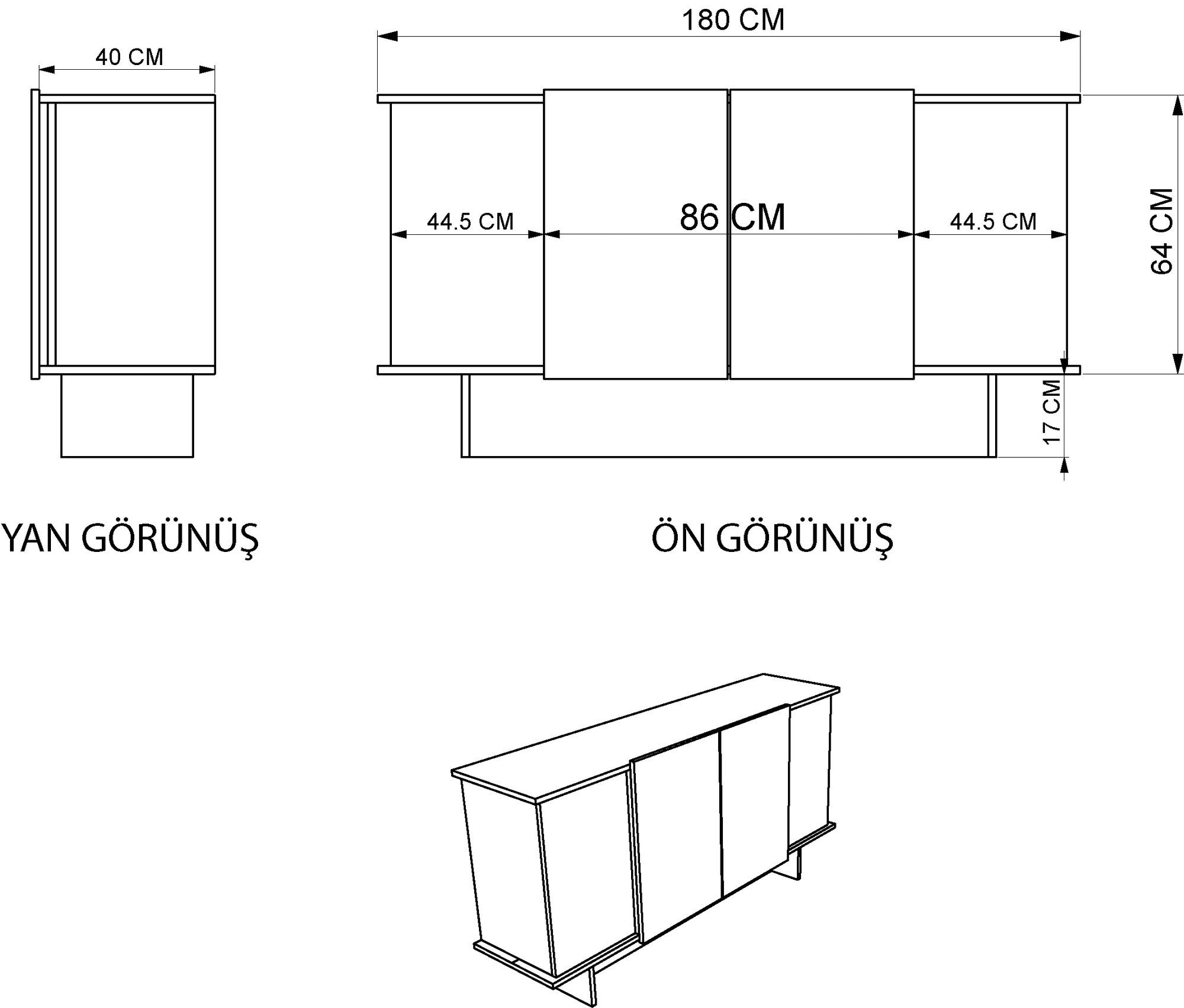 Entdecken Sie das stilvolle Diana High-Sideboard in Sand und Walnuss von Hanah Home – ideal für elegantes Wohnen und optimalen Stauraum.